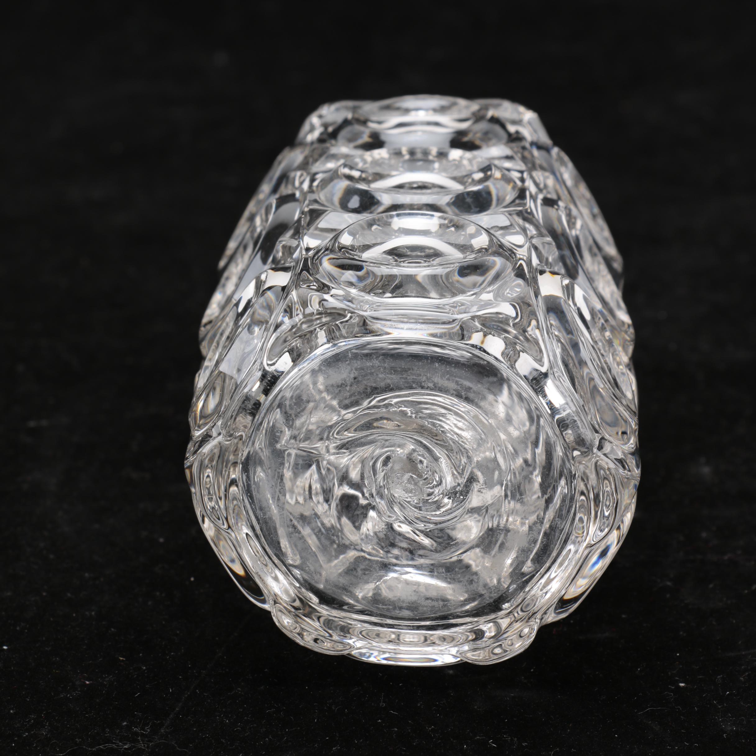 Group of Cut and Molded Glass Decanters with Decorative Stoppers