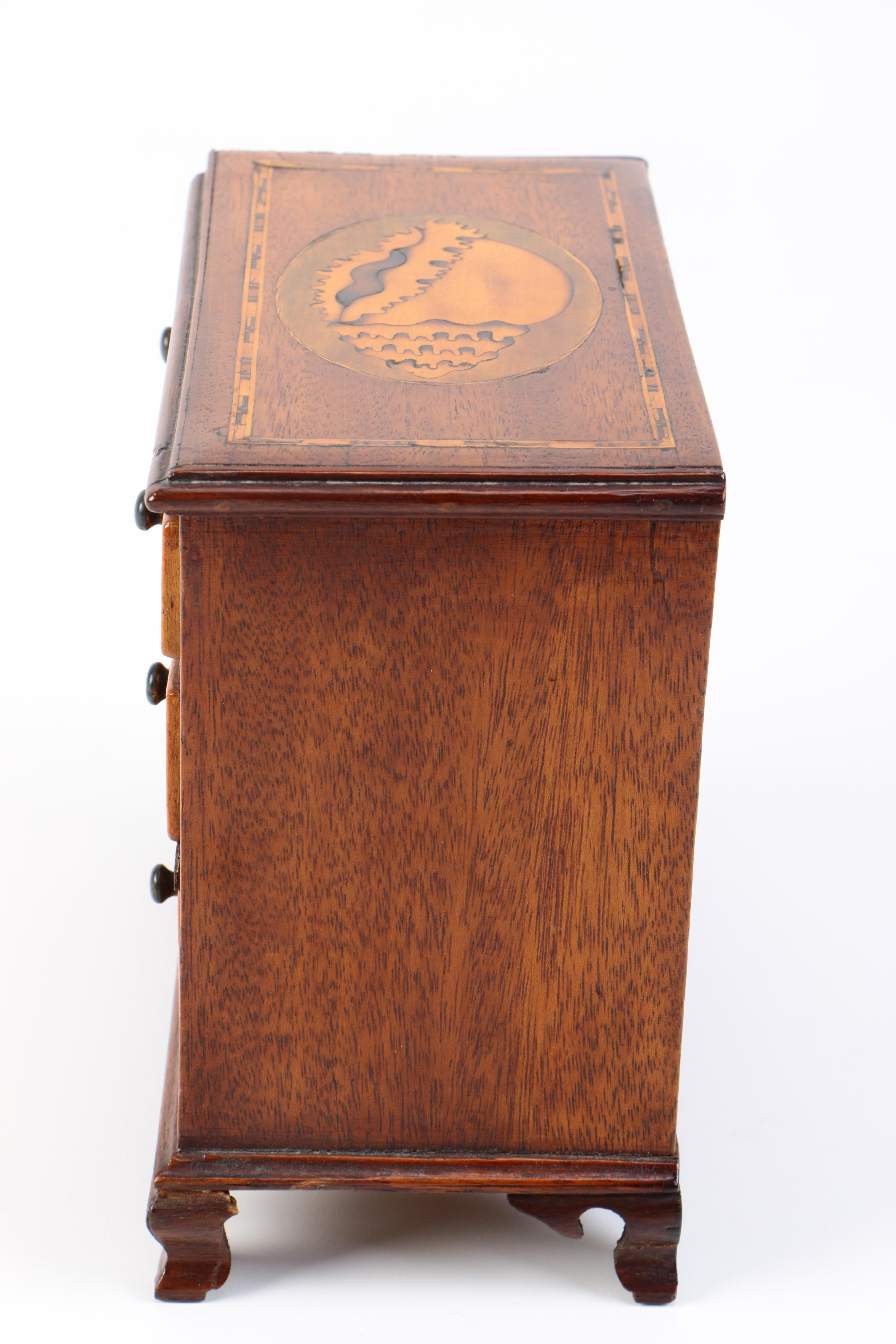 George III Miniature Chest of Drawers with Marquetry Inlay