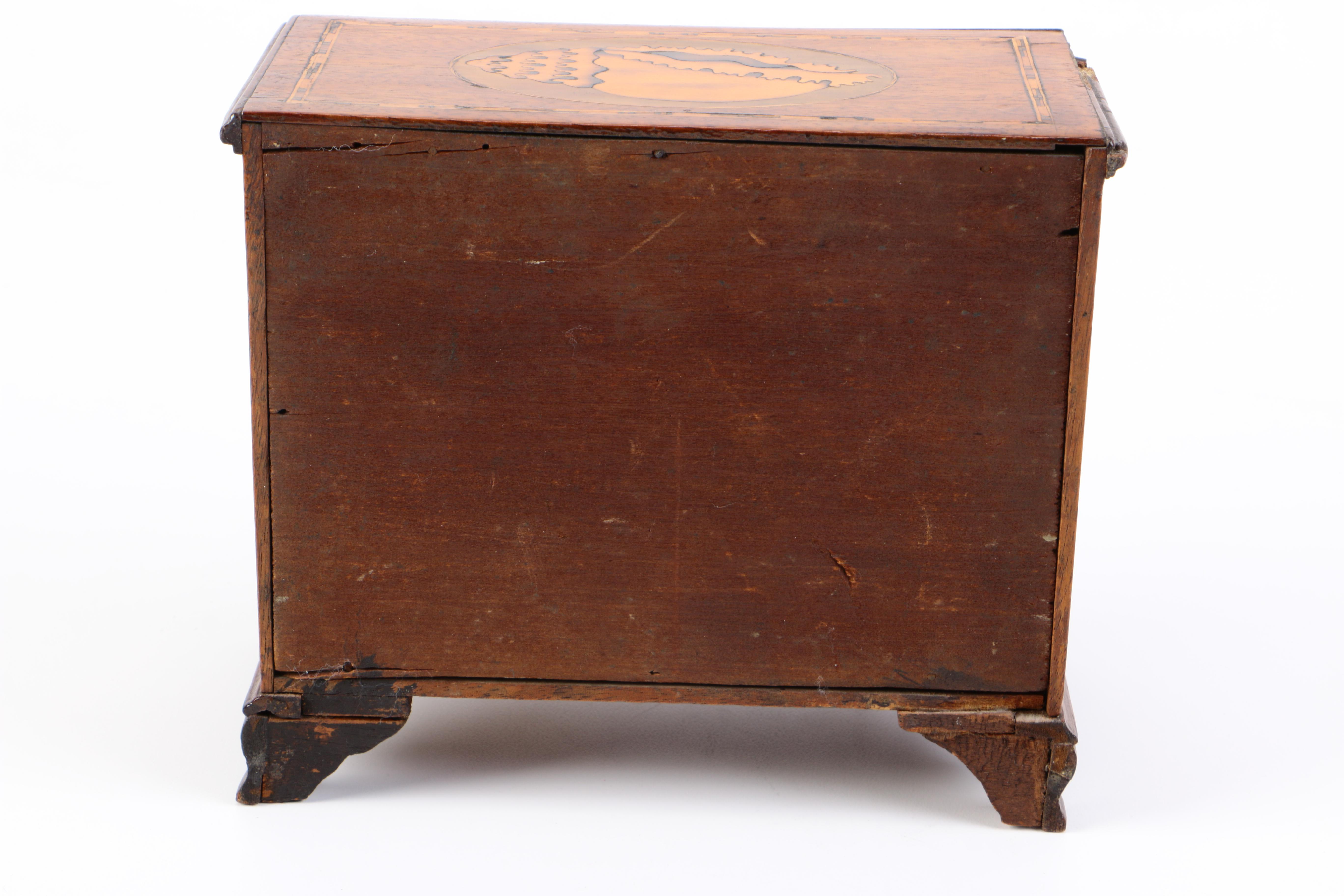 George III Miniature Chest of Drawers with Marquetry Inlay