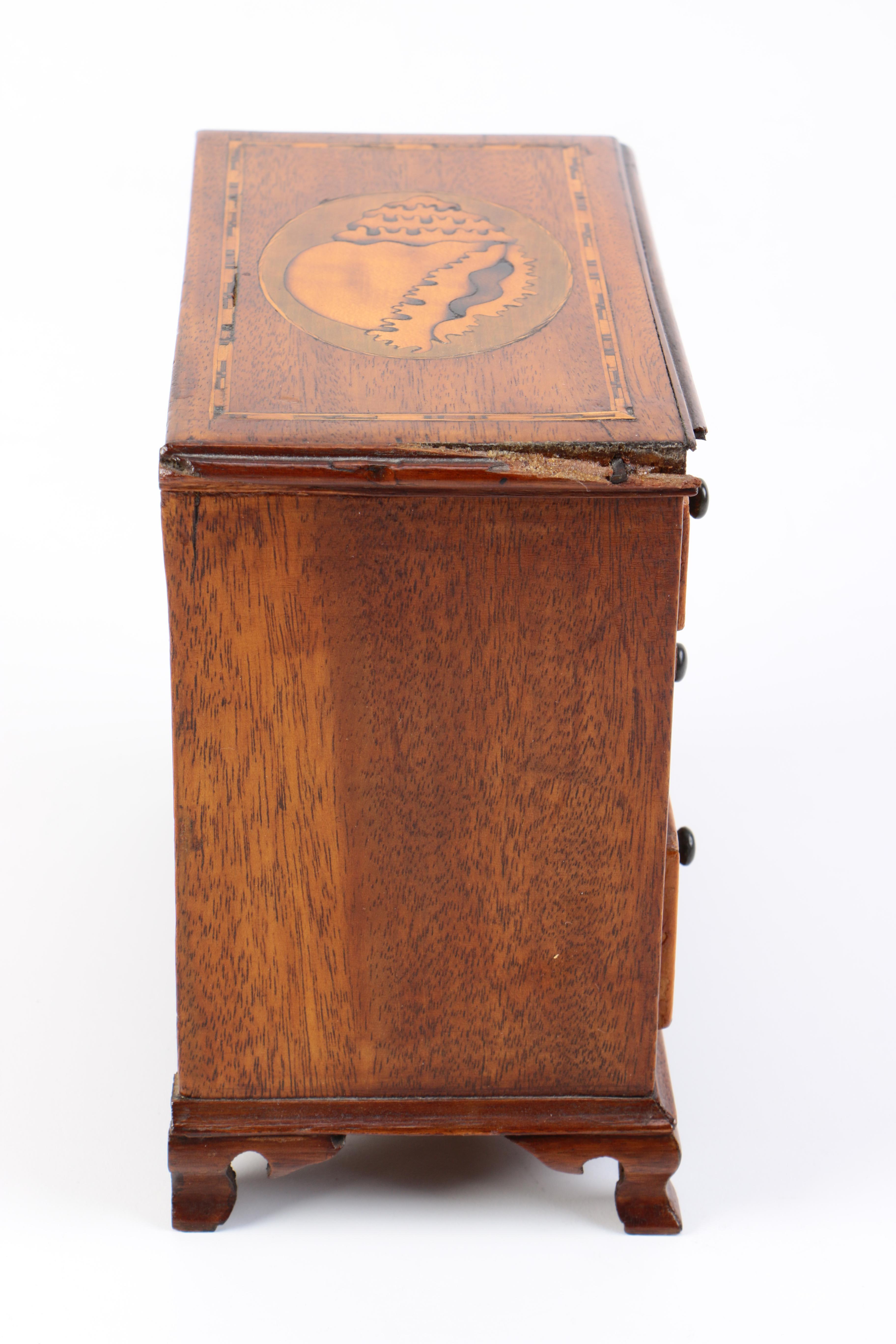 George III Miniature Chest of Drawers with Marquetry Inlay