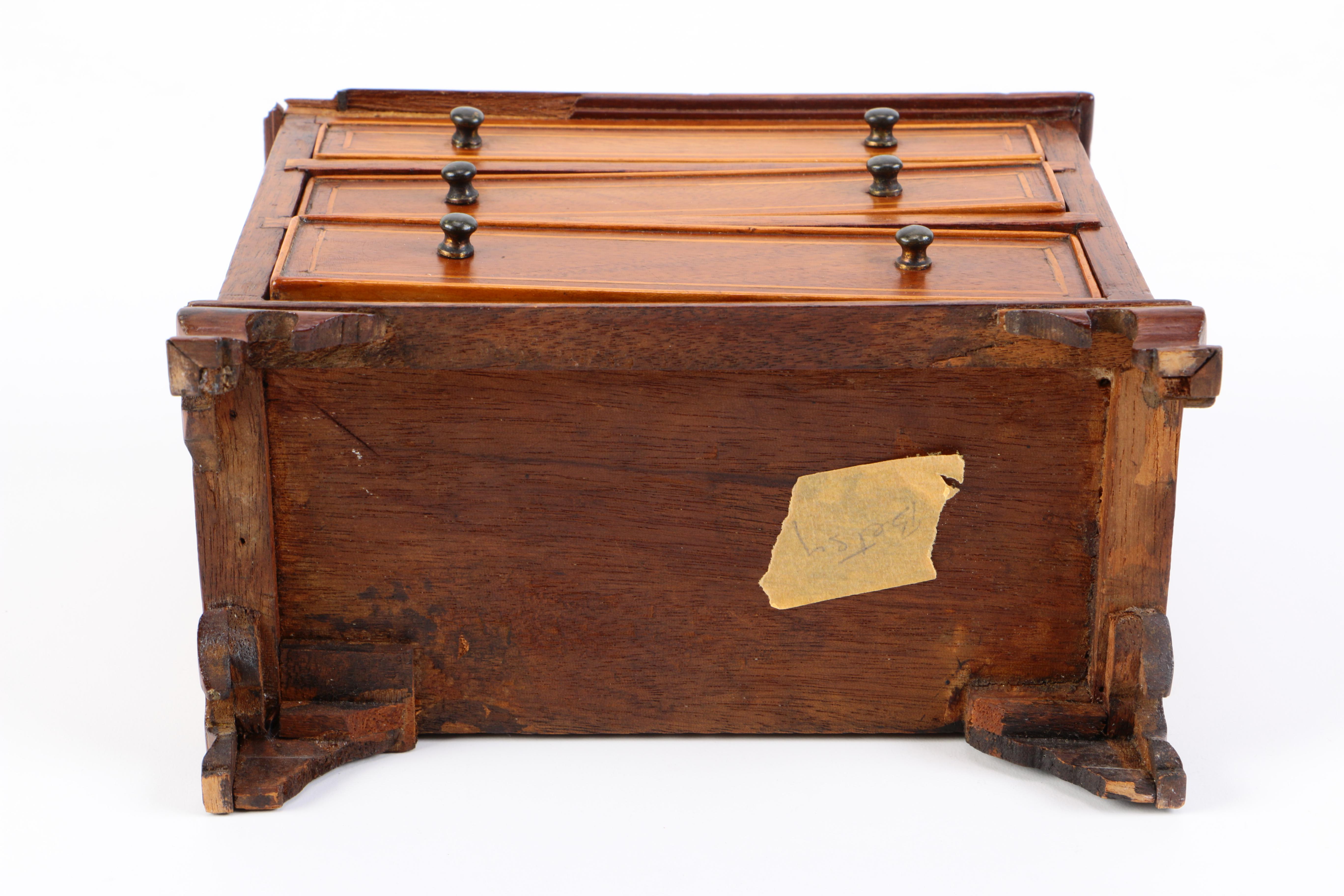 George III Miniature Chest of Drawers with Marquetry Inlay
