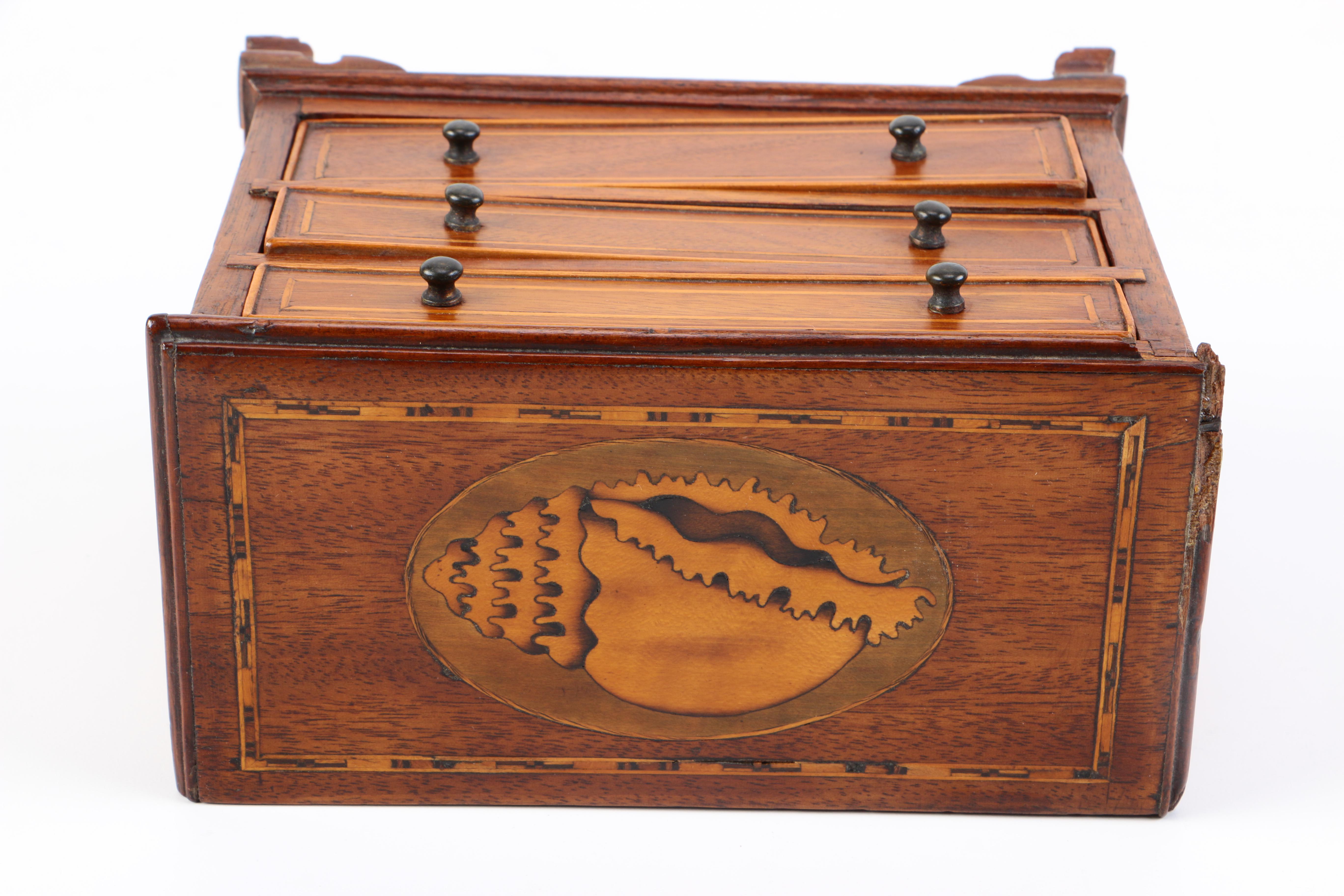 George III Miniature Chest of Drawers with Marquetry Inlay