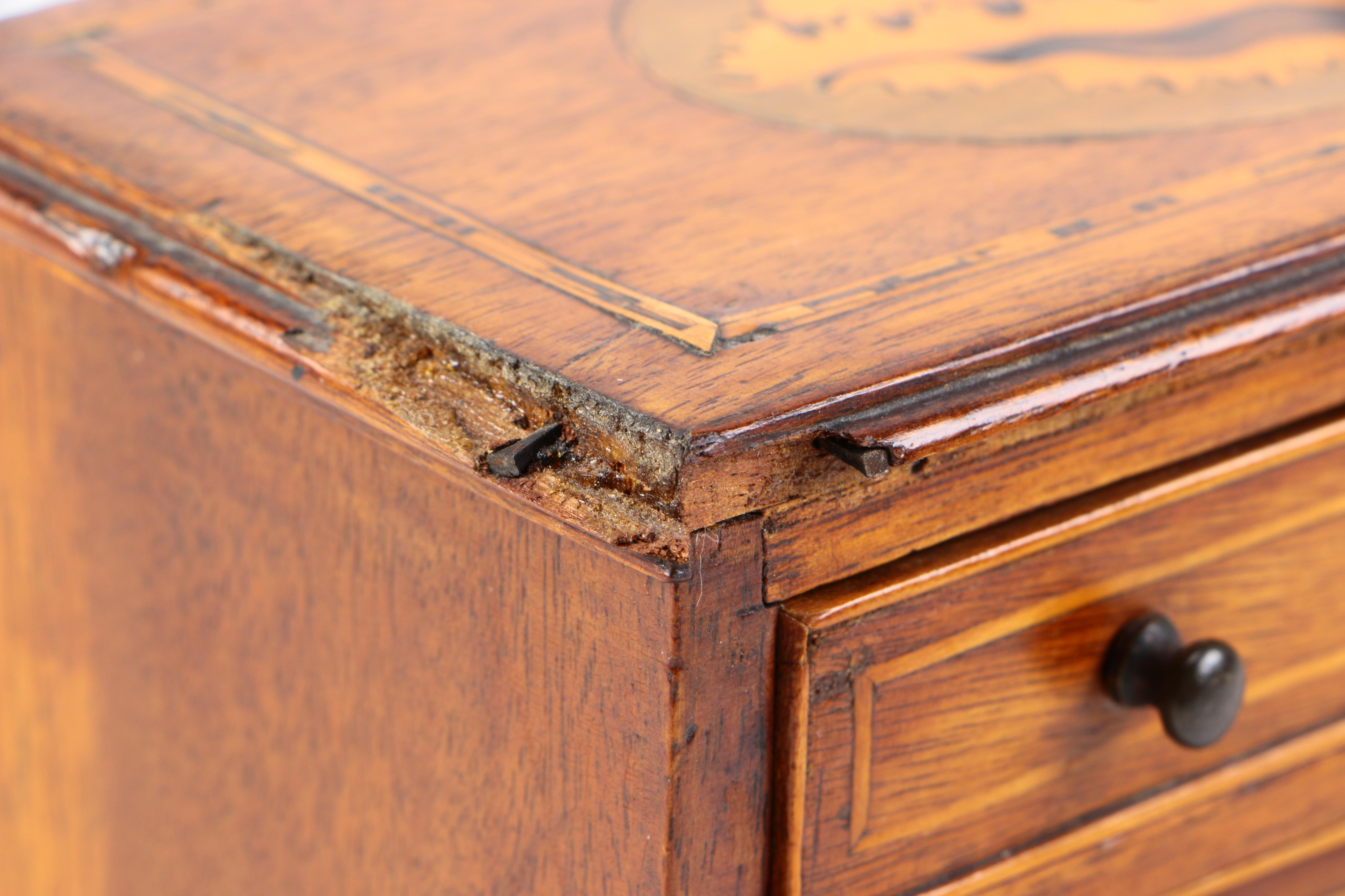 George III Miniature Chest of Drawers with Marquetry Inlay
