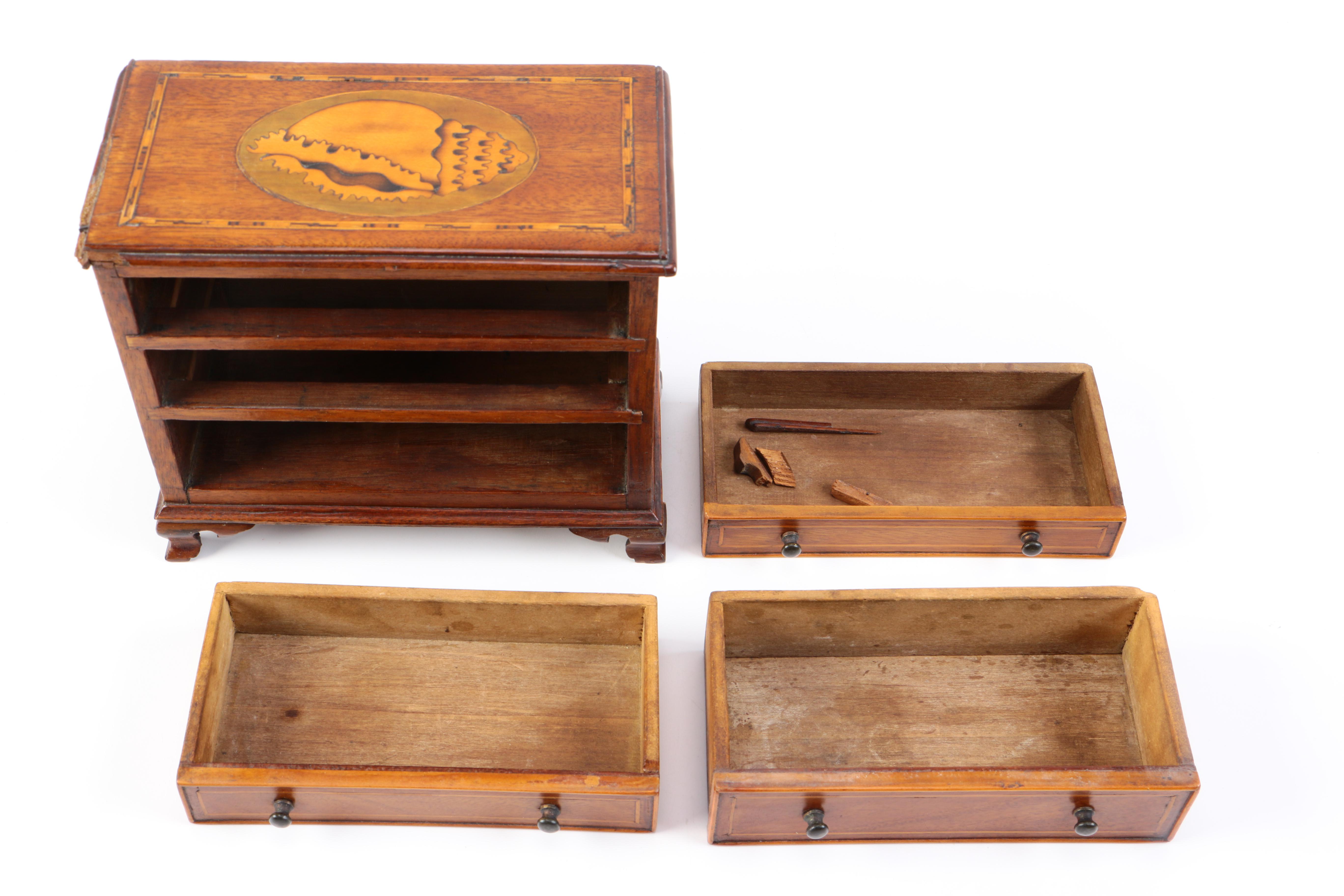 George III Miniature Chest of Drawers with Marquetry Inlay