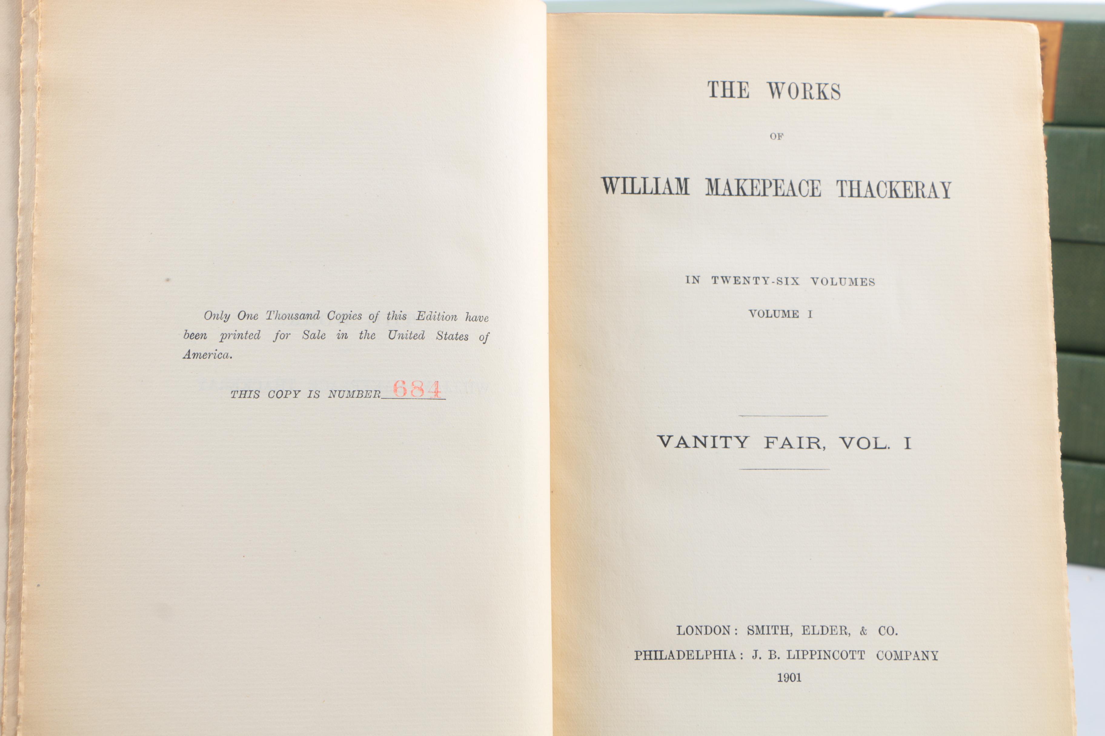 1901 Limited Edition 26-Volume Set "The Works of William Makepeace Thackeray"