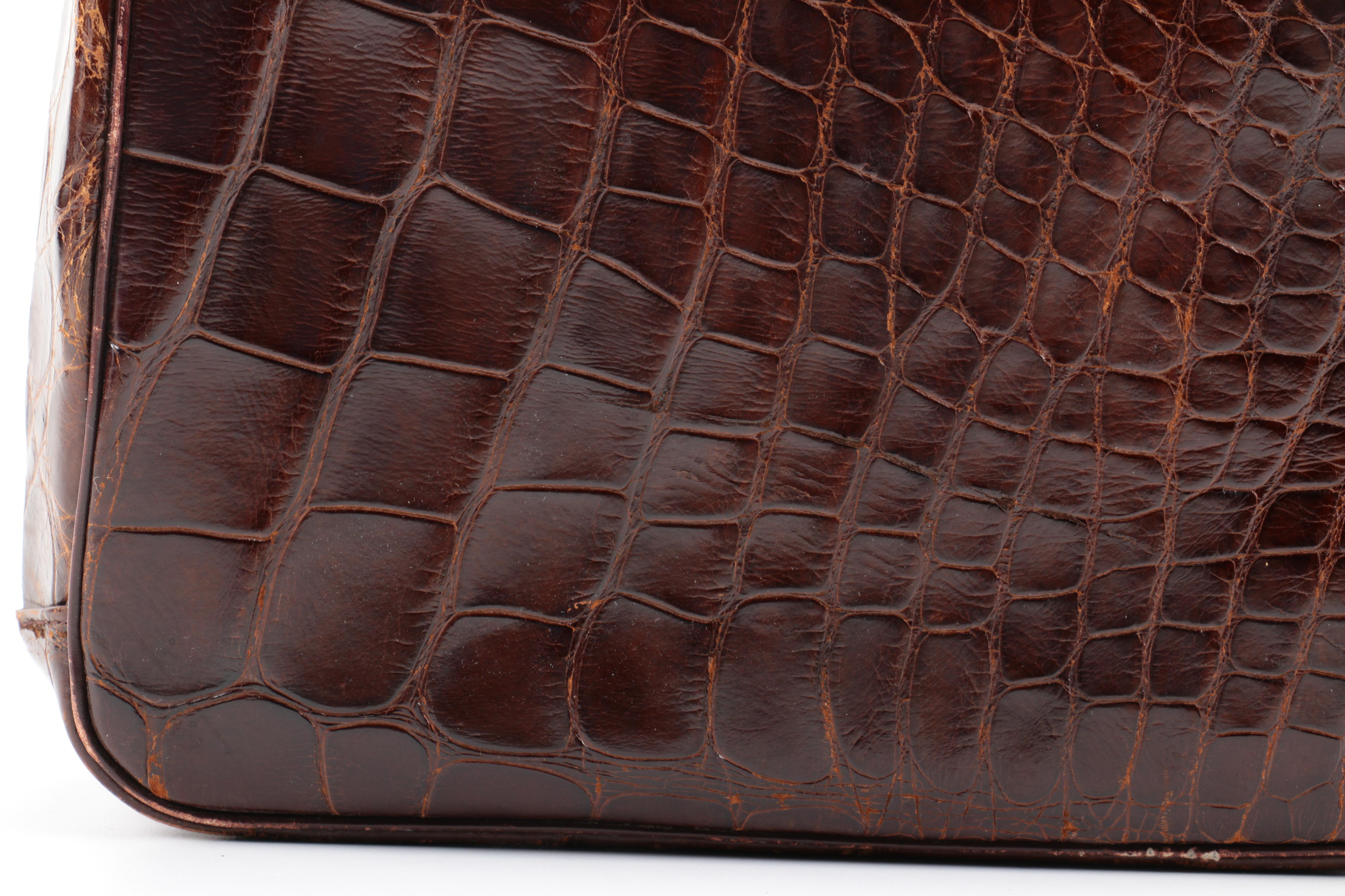 Circa 1950s Lesco Crocodile Handbag