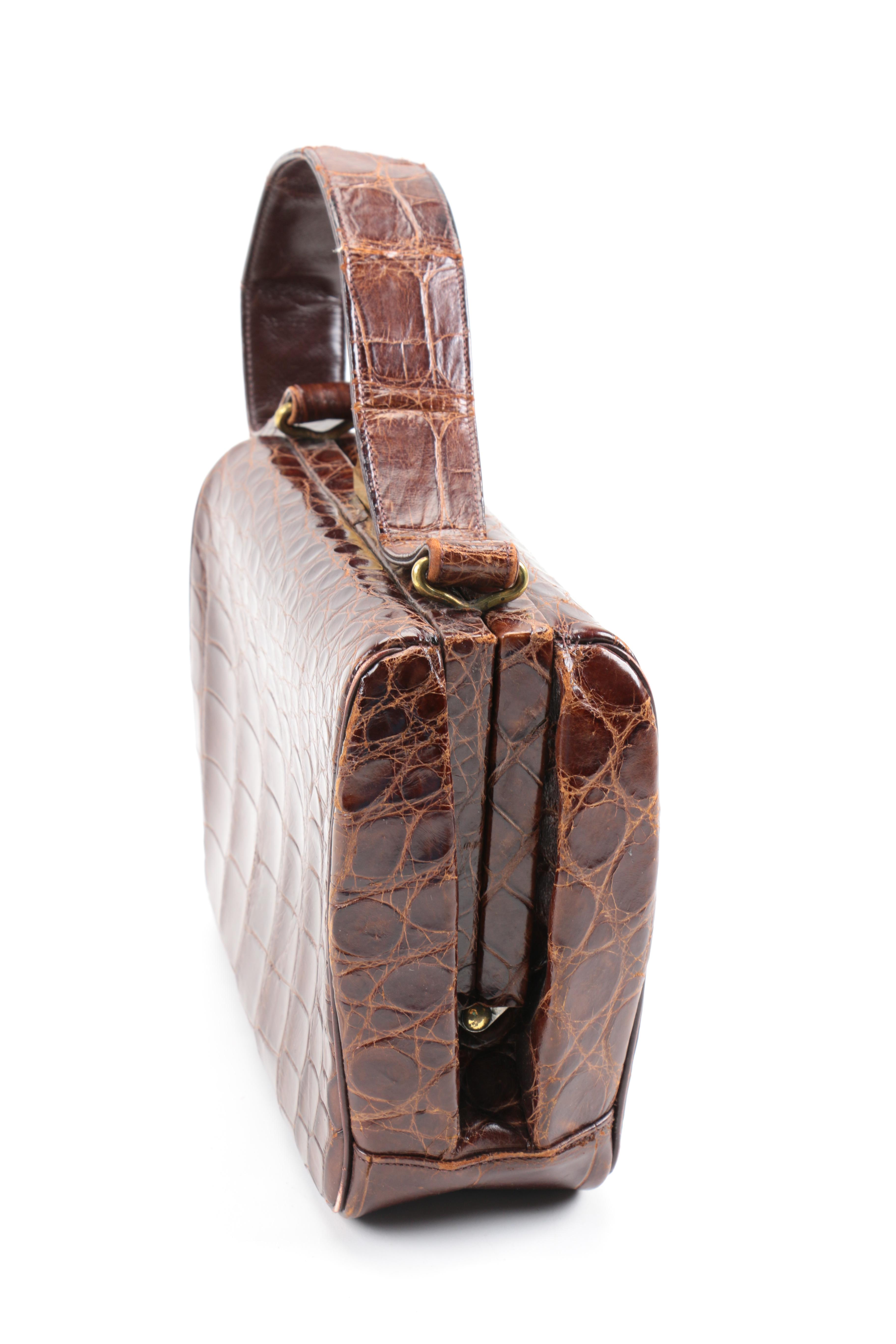 Circa 1950s Lesco Crocodile Handbag