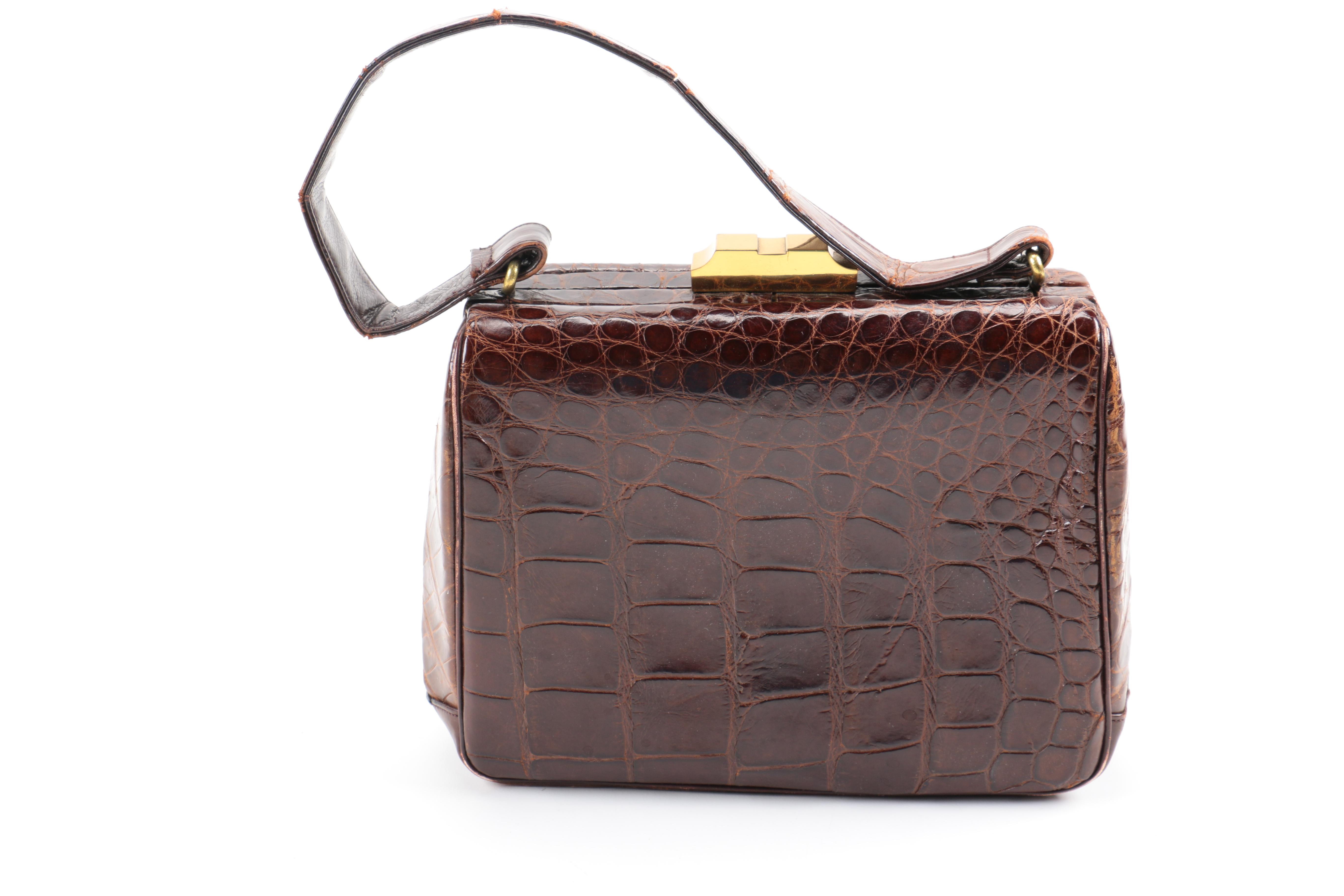 Circa 1950s Lesco Crocodile Handbag