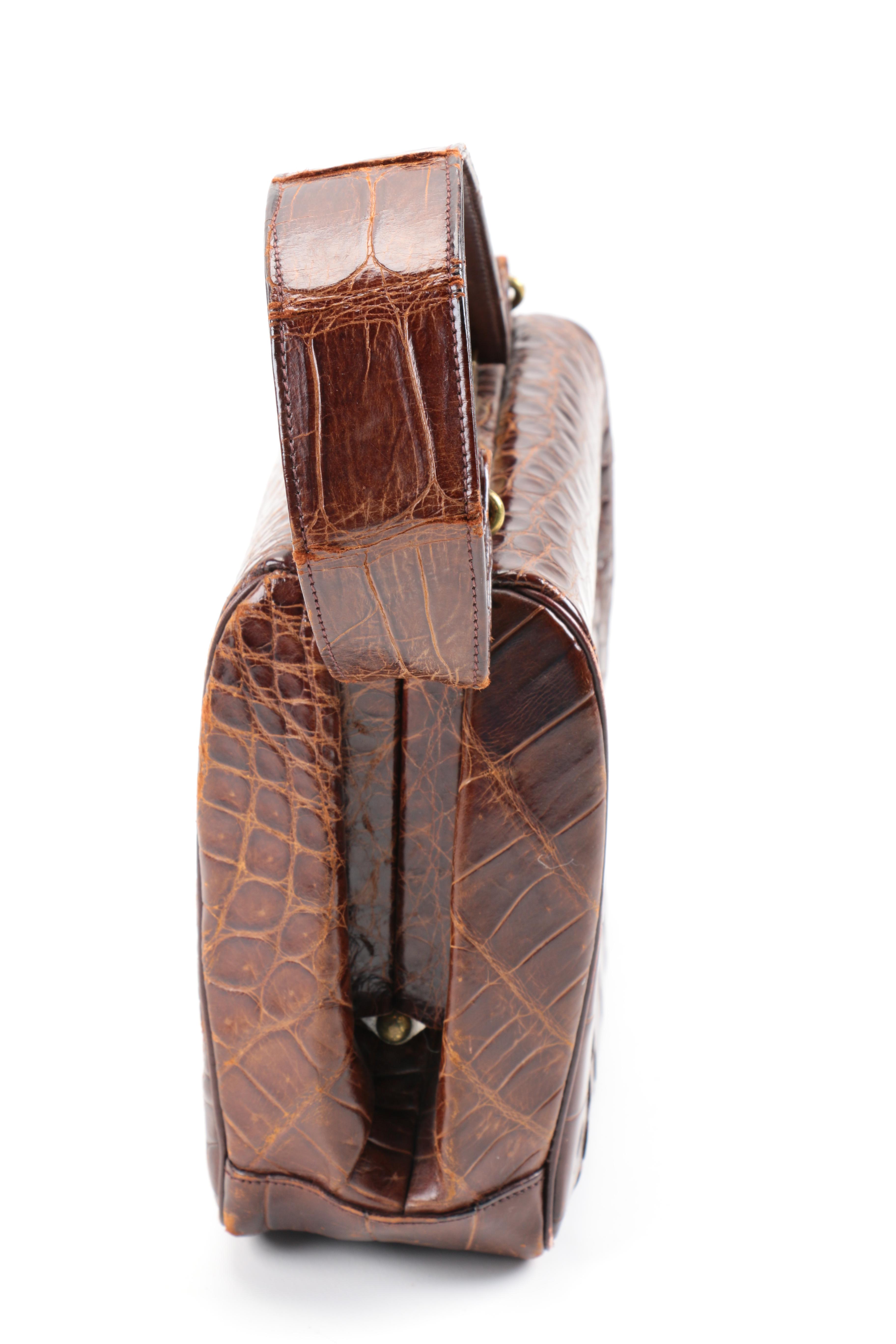 Circa 1950s Lesco Crocodile Handbag