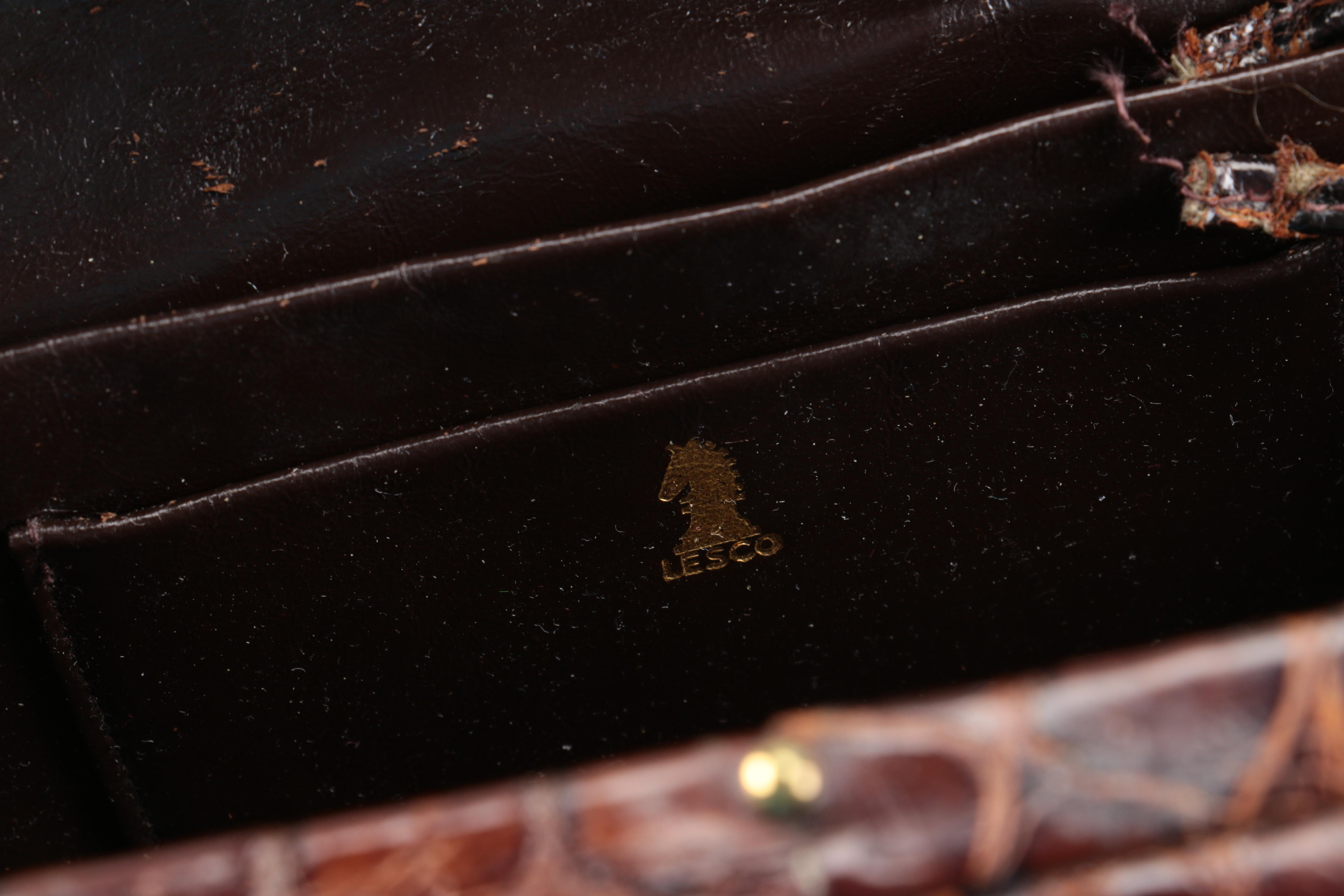 Circa 1950s Lesco Crocodile Handbag