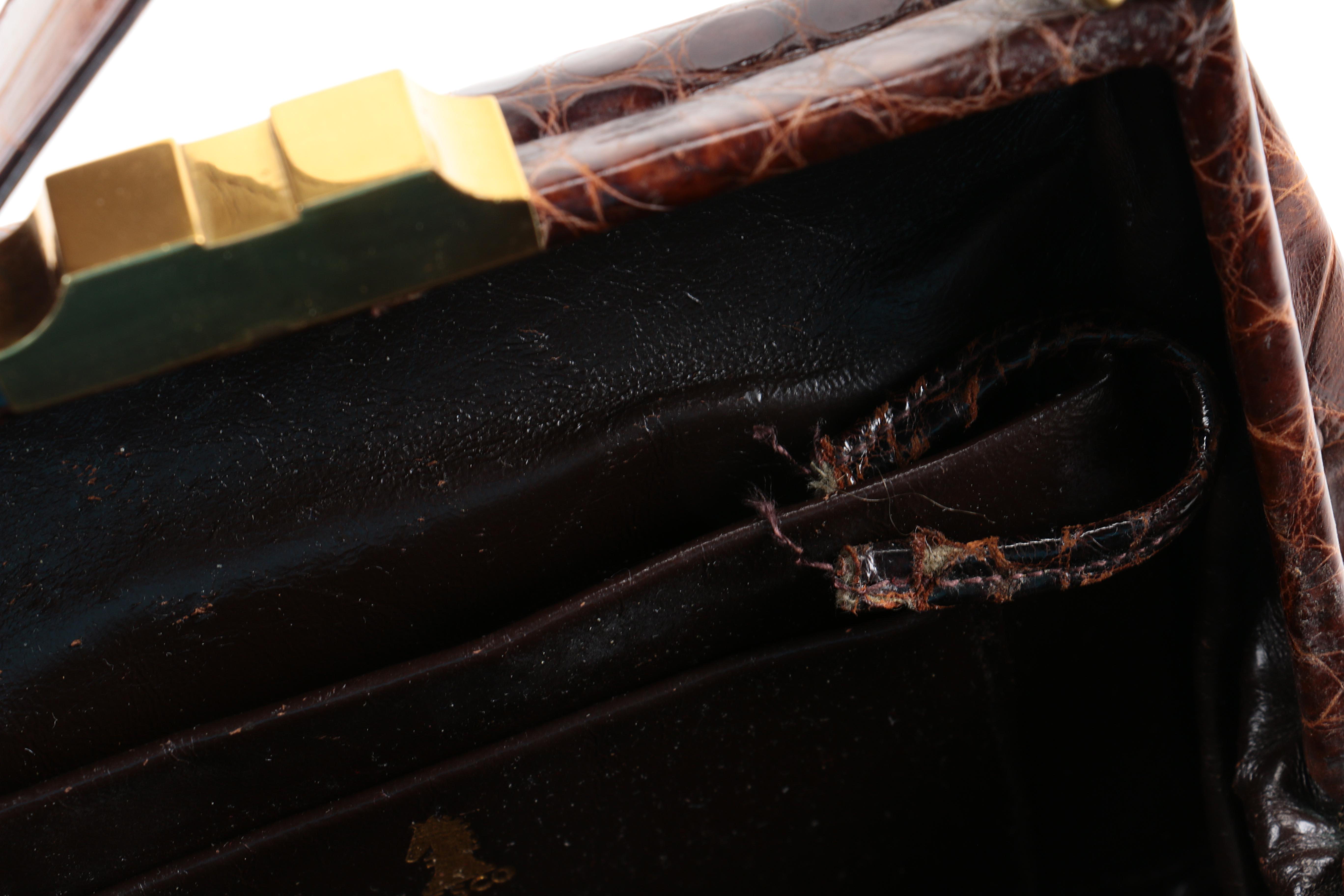 Circa 1950s Lesco Crocodile Handbag