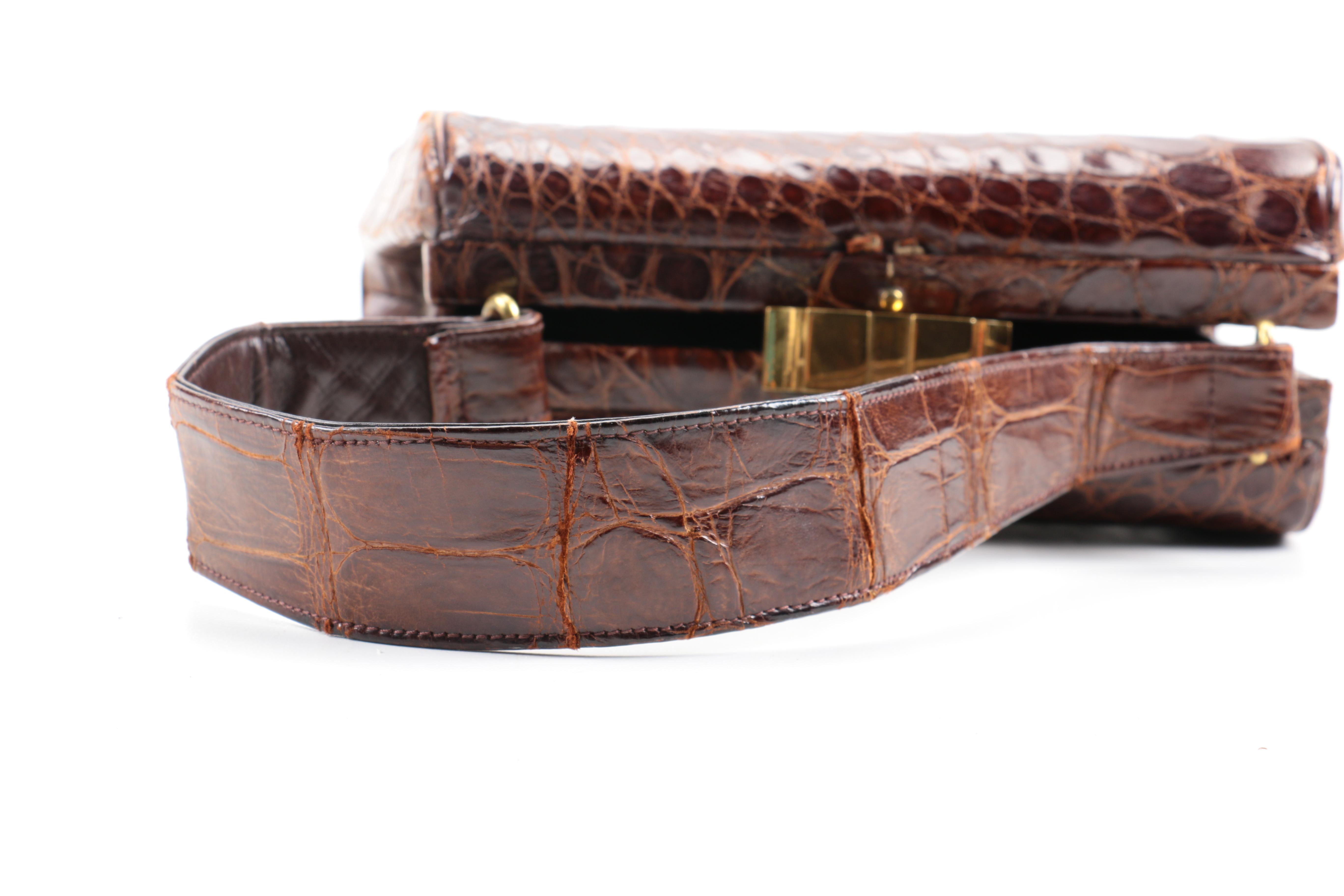 Circa 1950s Lesco Crocodile Handbag