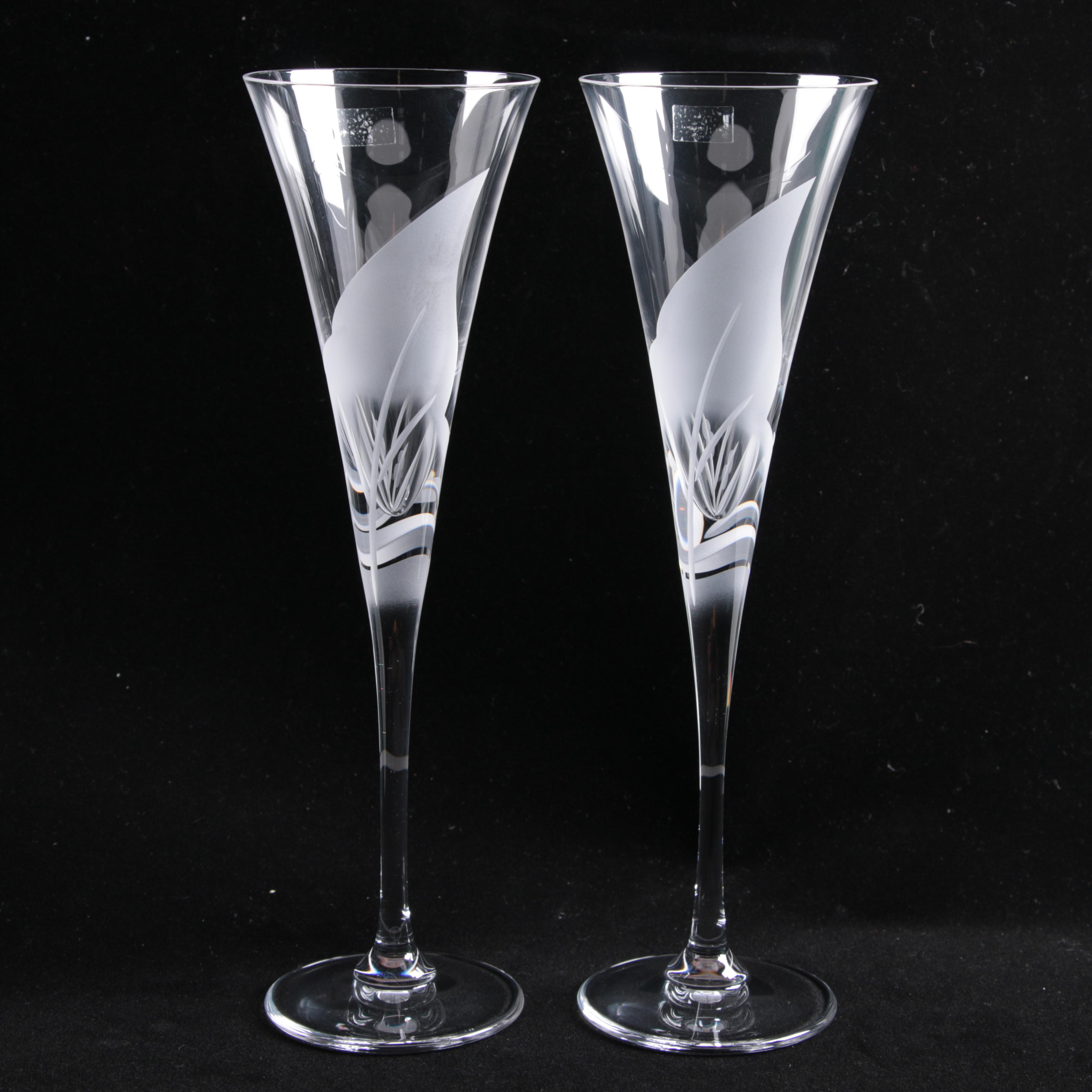 Hoya Crystal Champagne Flutes