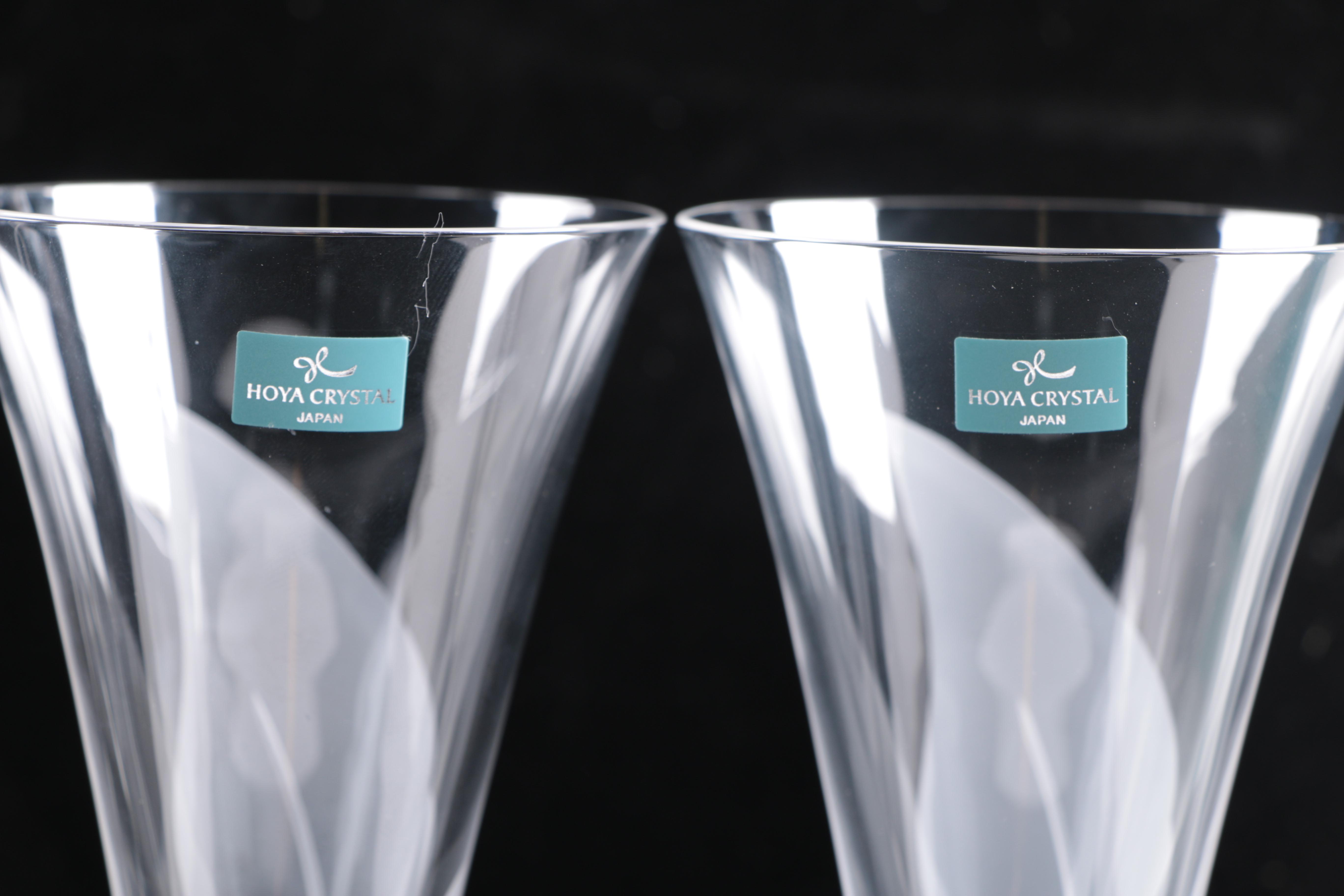 Hoya Crystal Champagne Flutes