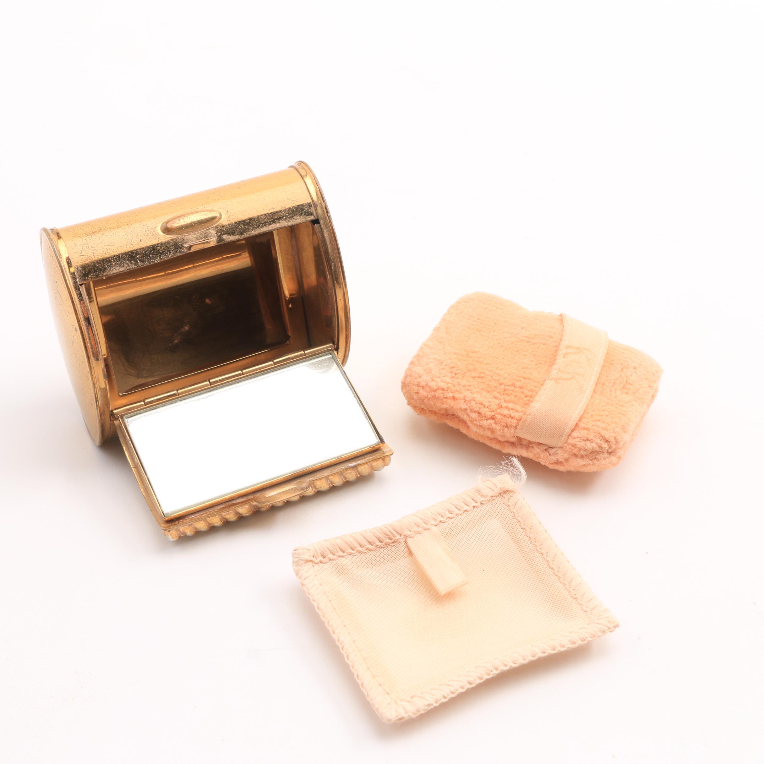 Six Vintage Gold Tone Compacts