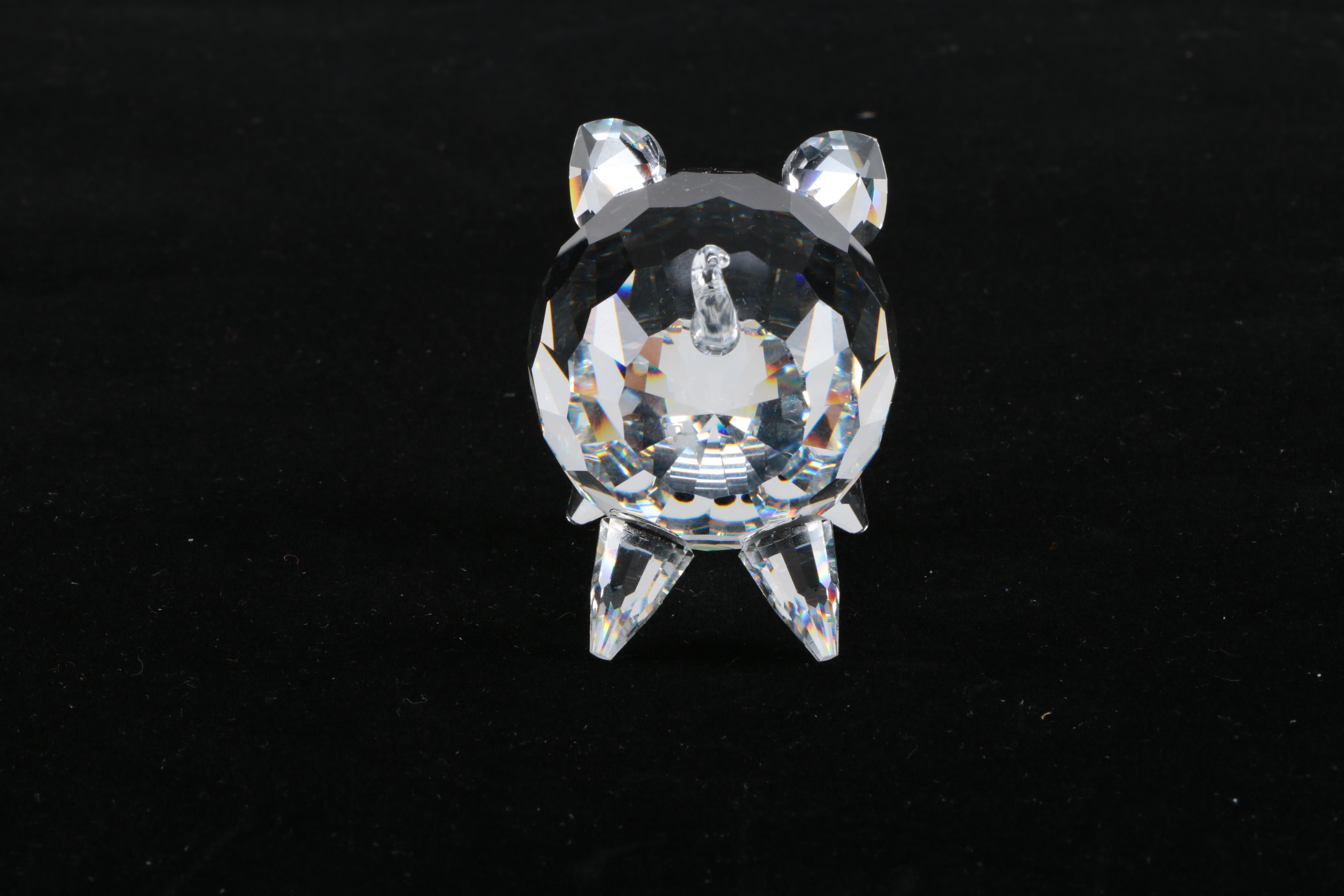 Vintage Swarovski Silver Crystal Pig Figurine