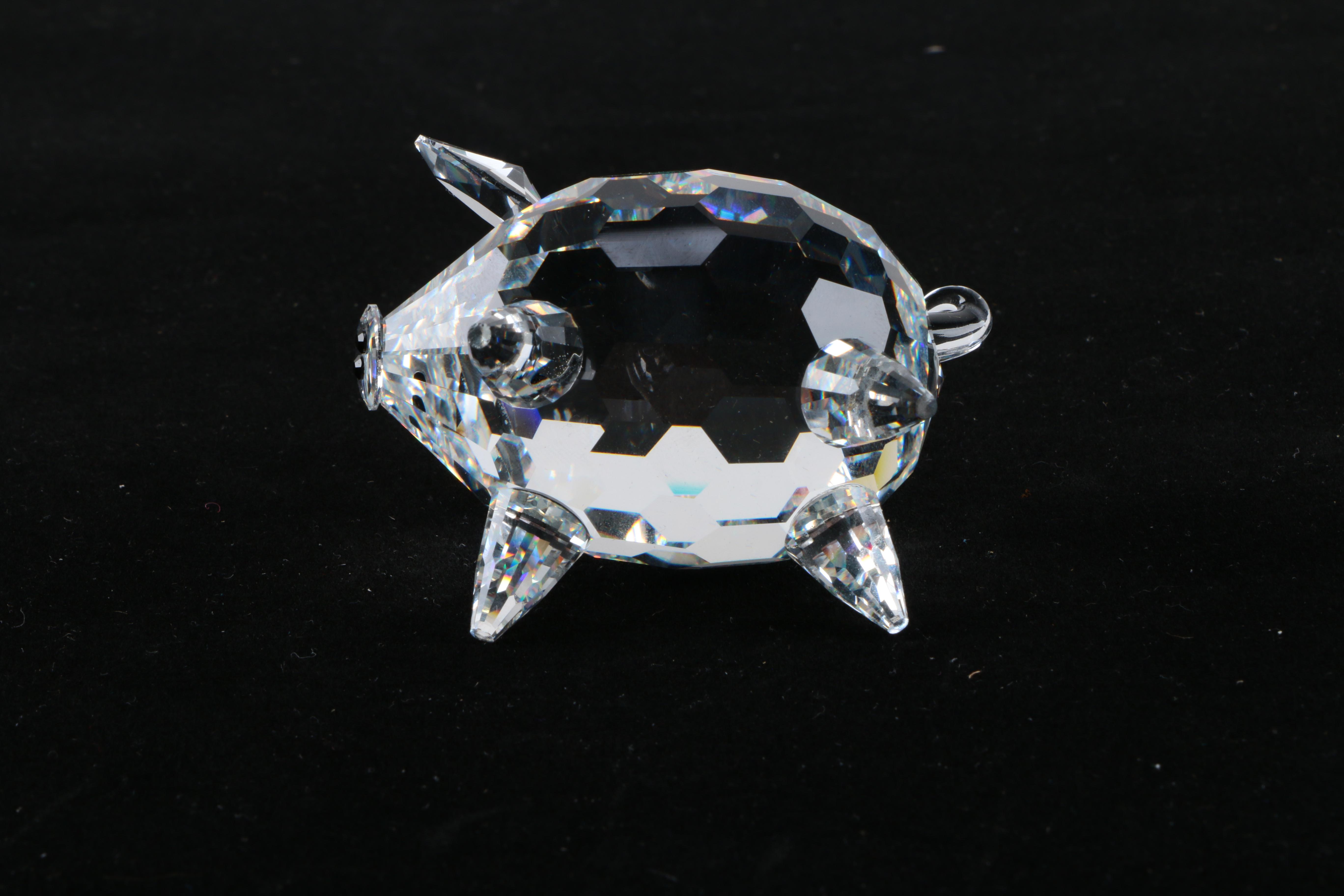 Vintage Swarovski Silver Crystal Pig Figurine