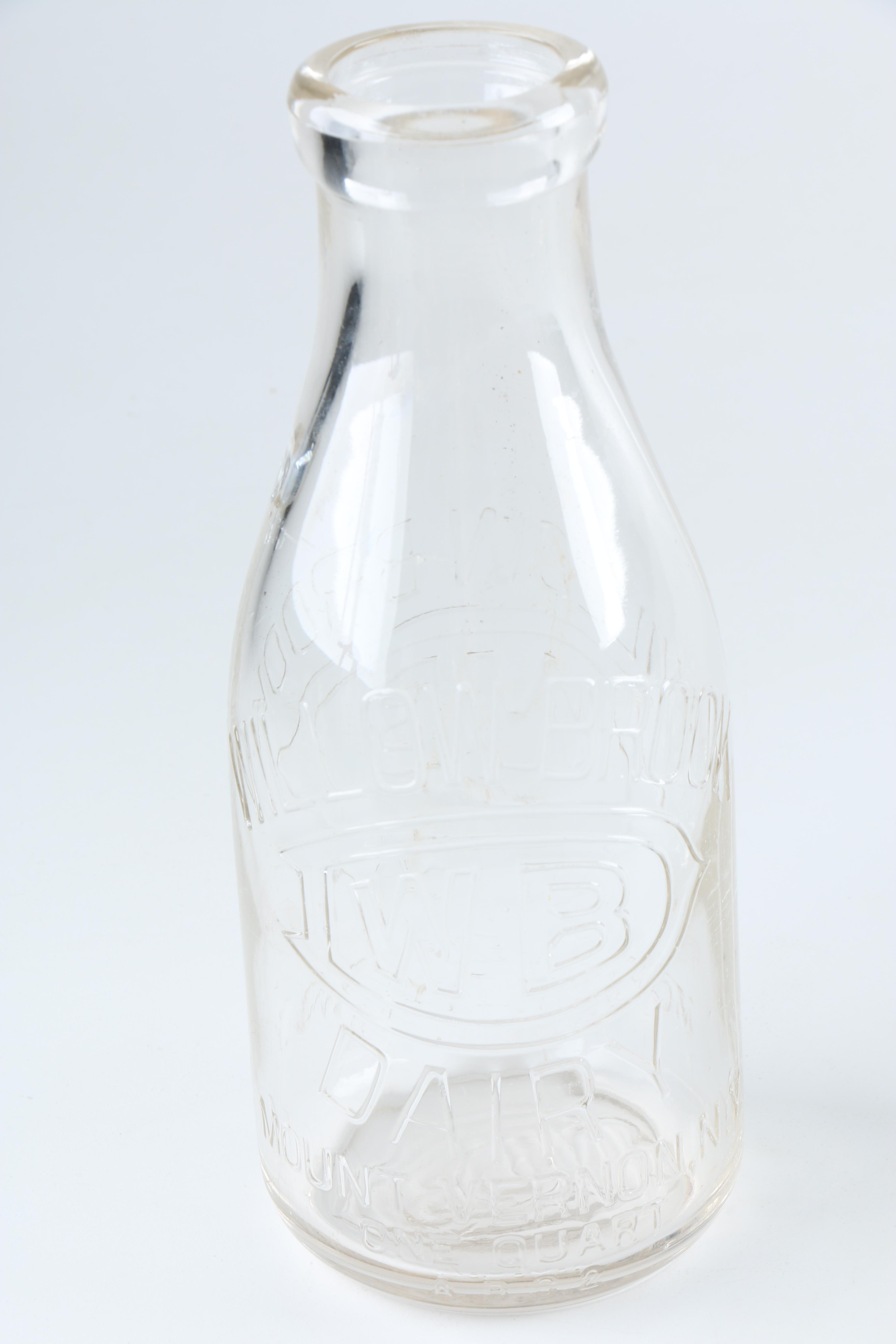 Stemless Red Wine Glass Set and Willow Brook Dairy Bottle