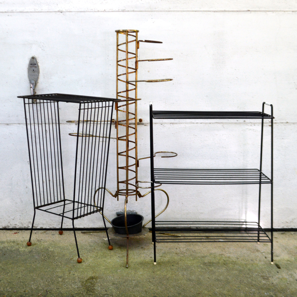 Mid Century Modern Metal Plant Stands/Shelves