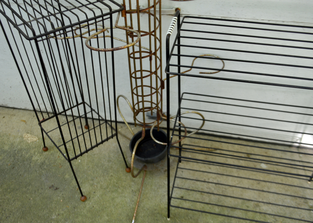 Mid Century Modern Metal Plant Stands/Shelves