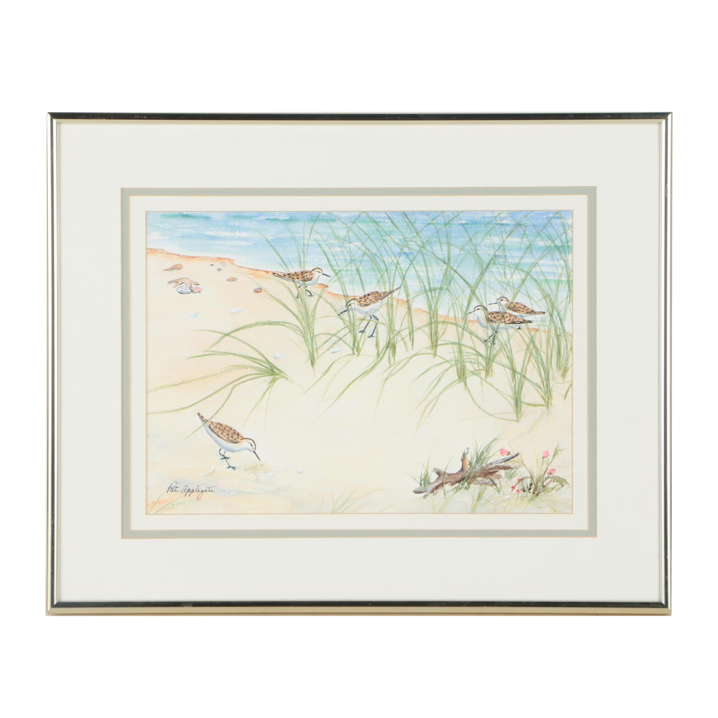 Pat Applegate Watercolor on Paper of Waders