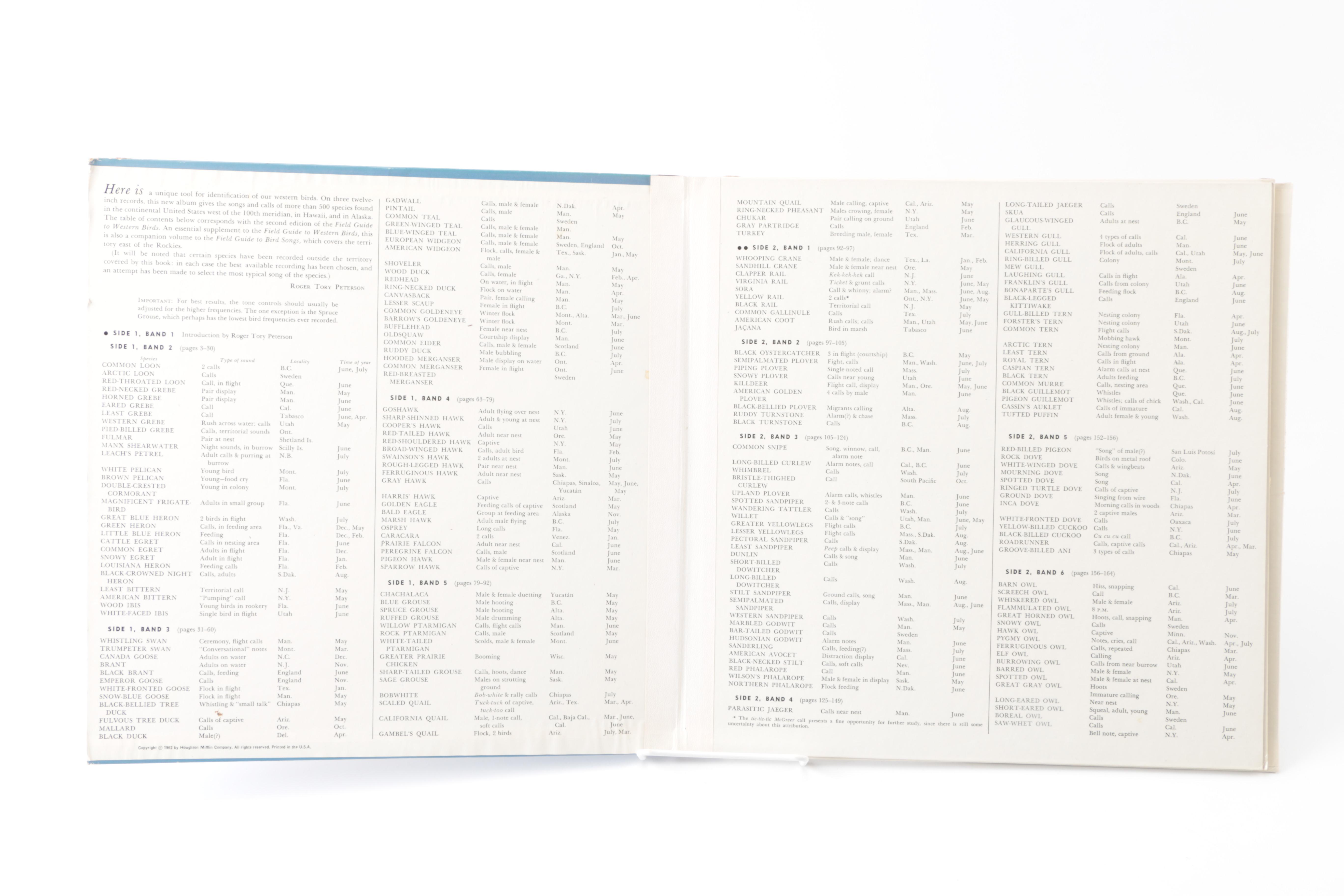 "Field Guide to Western Bird Songs" Record Set