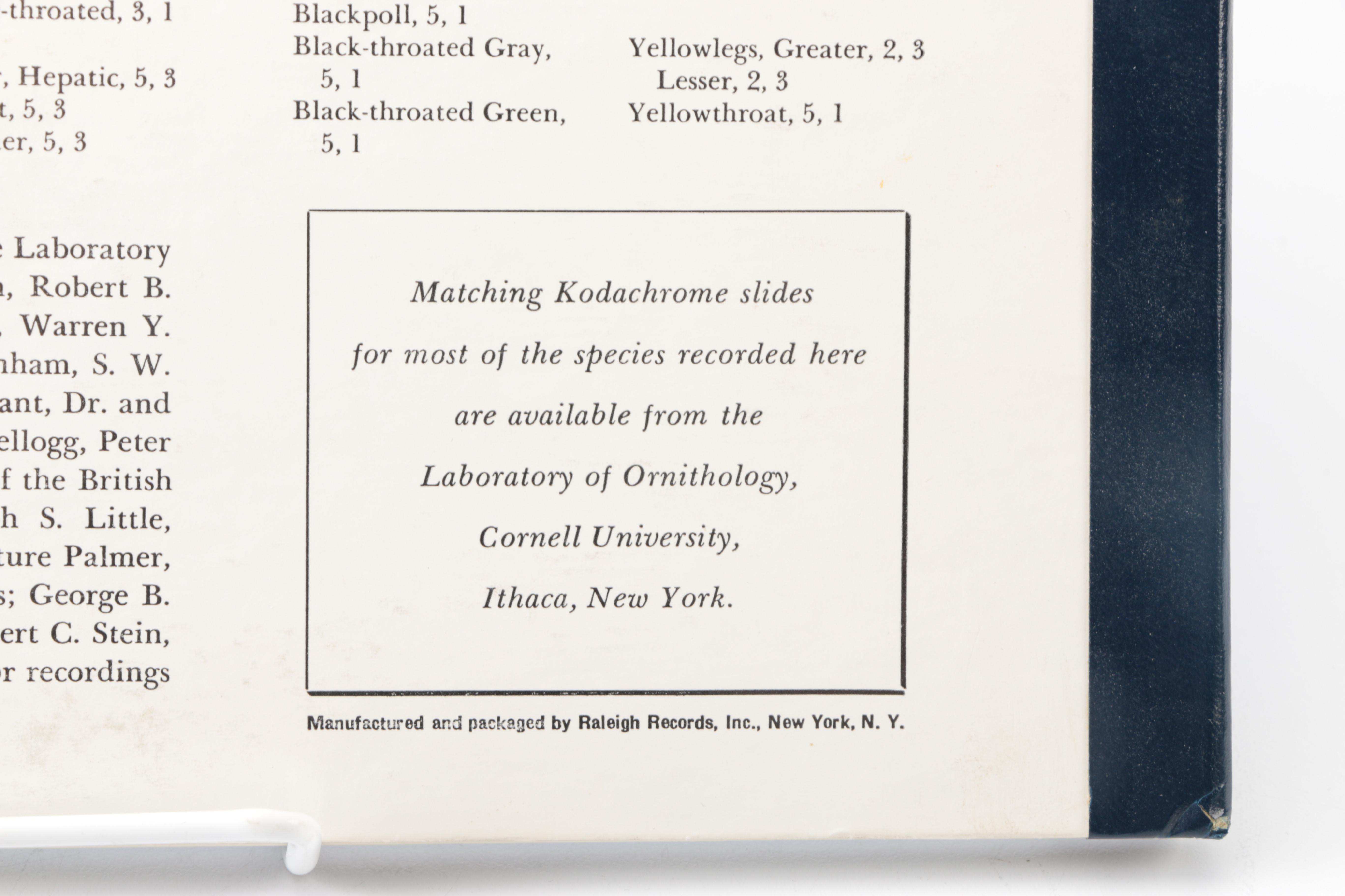 "Field Guide to Western Bird Songs" Record Set