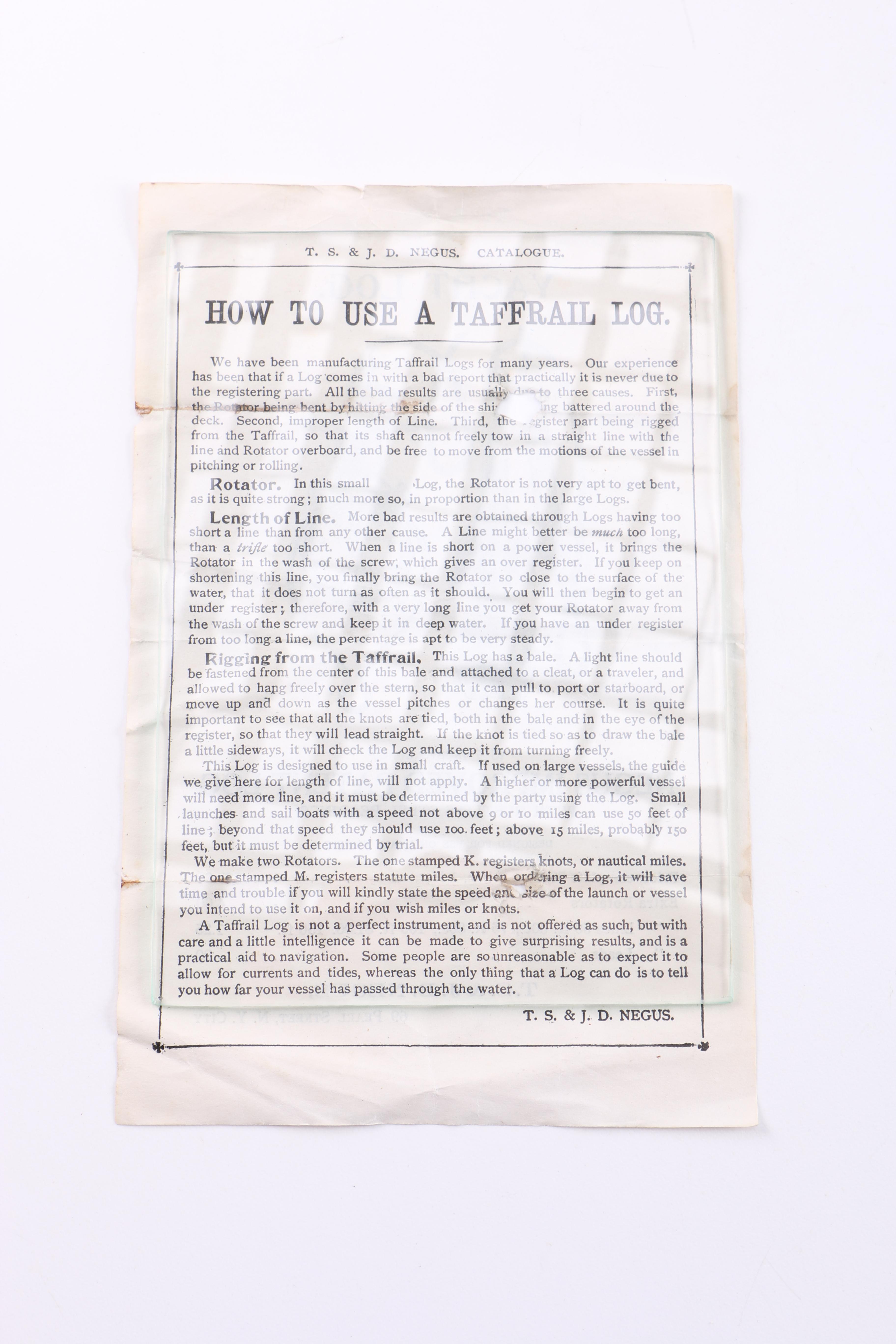 Vintage Walker Knotmaster MKIII and Negus Yacht Logs