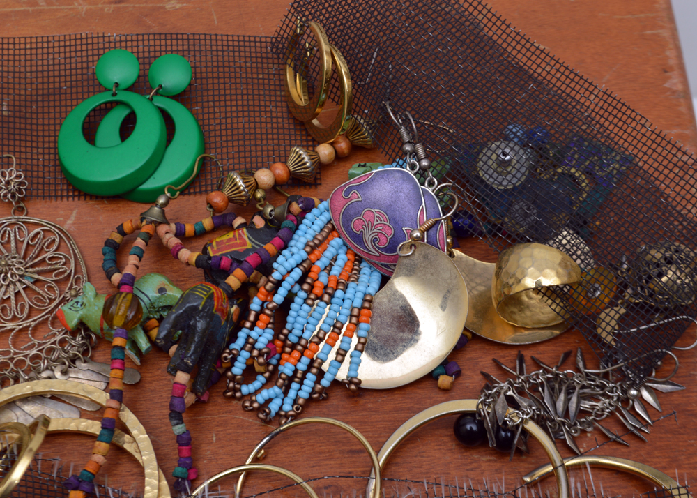 Assorted Costume Jewelry and Jewelry Box