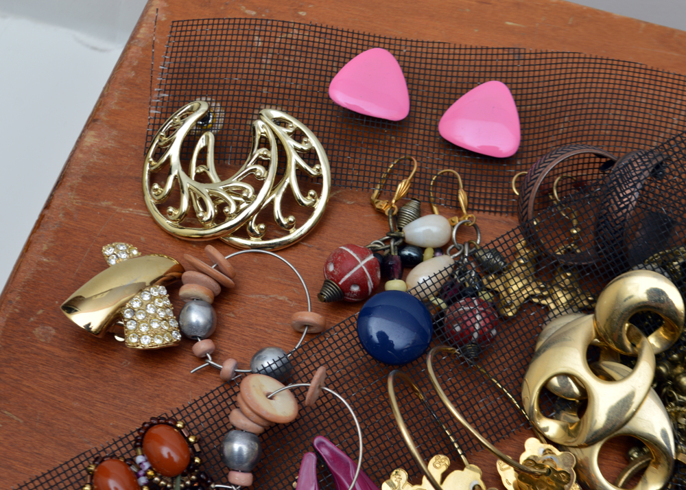 Assorted Costume Jewelry and Jewelry Box