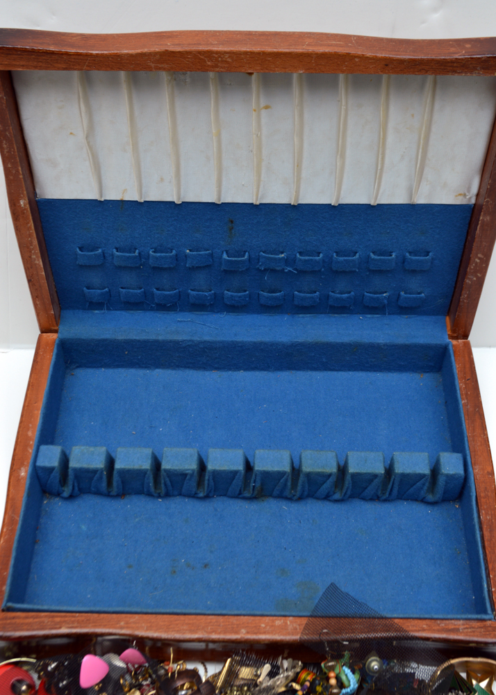 Assorted Costume Jewelry and Jewelry Box