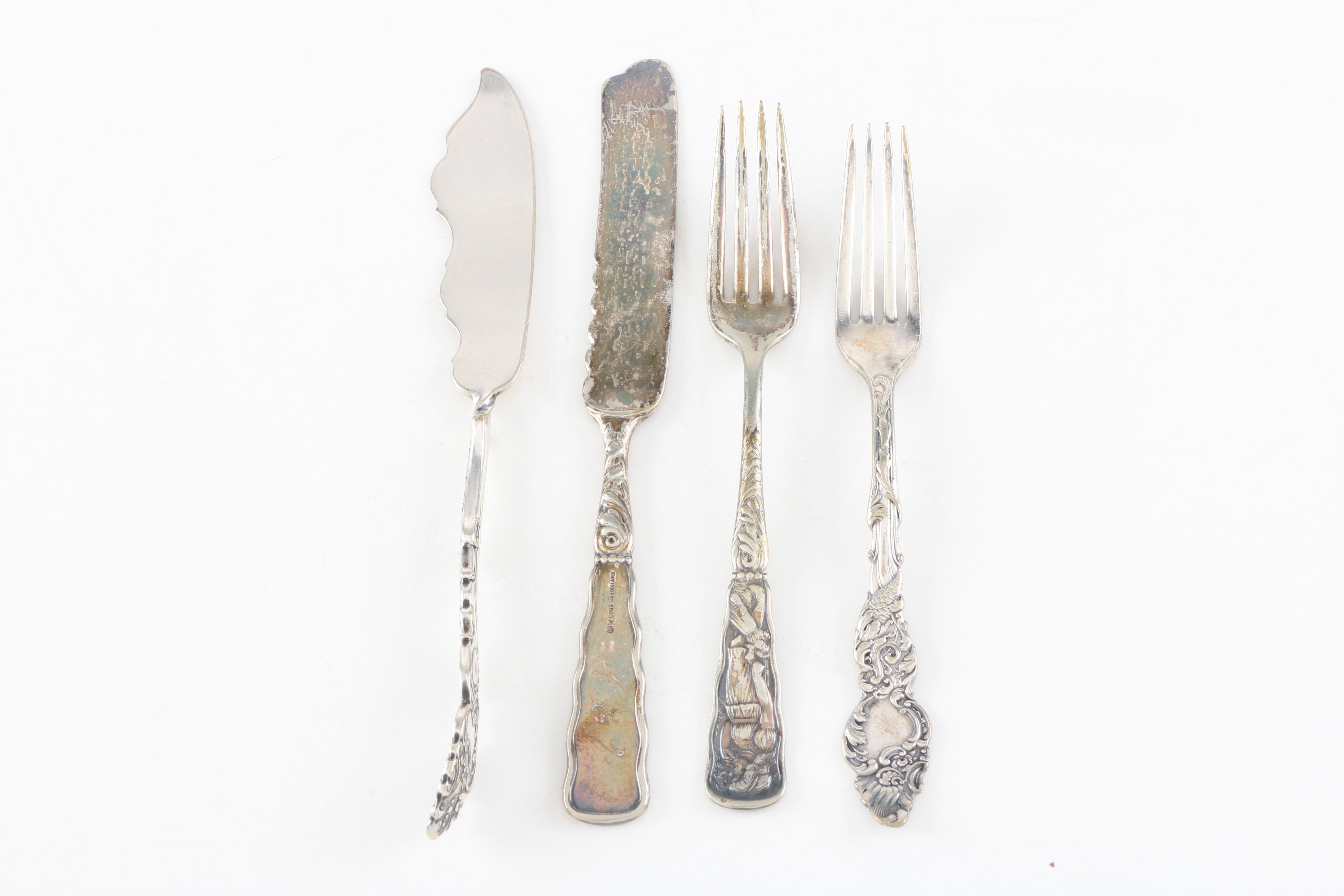 Assortment of Silver Plate Flatware Featuring Rogers & Bro.