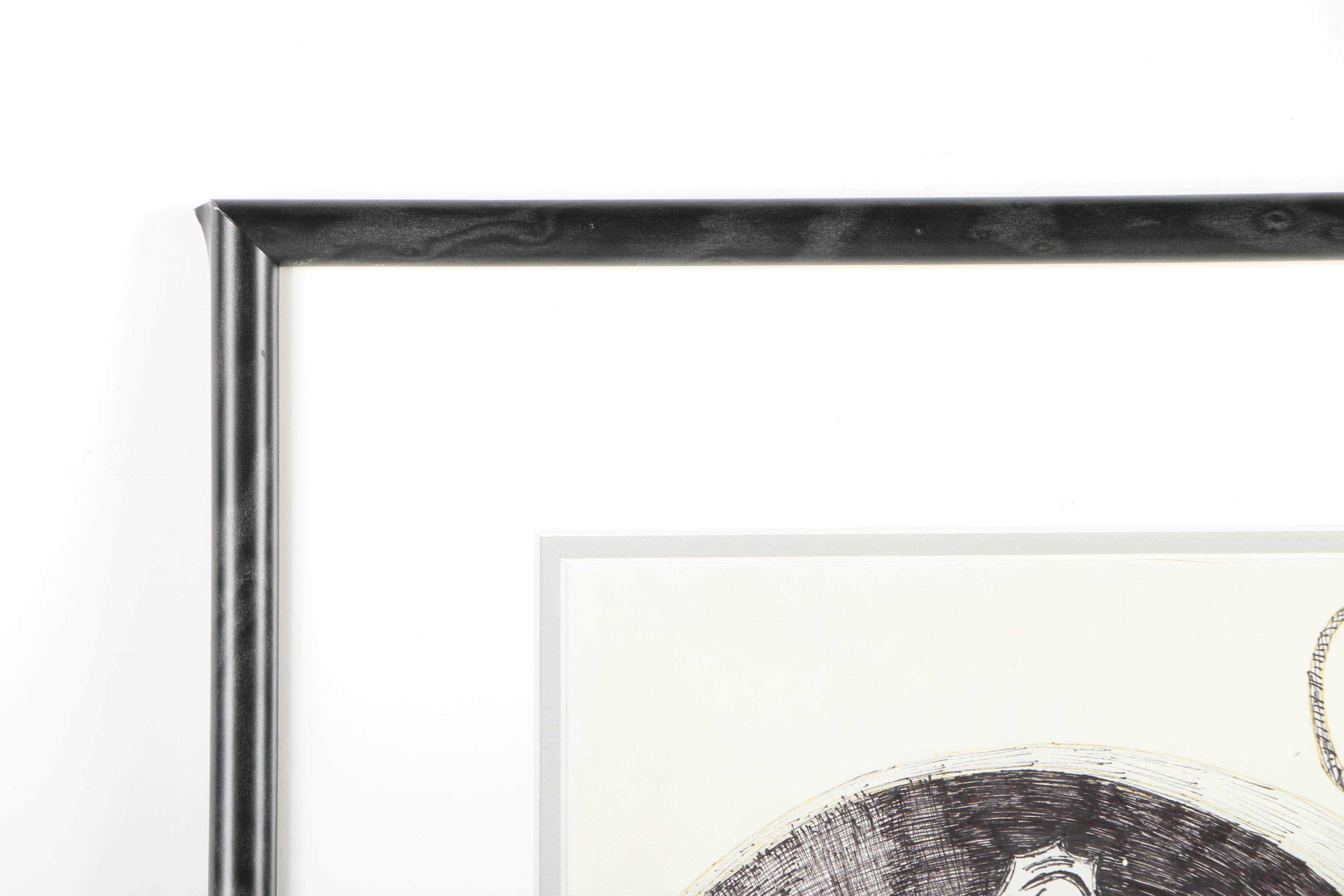 Boggs Ink Drawing on Paper of Still Life