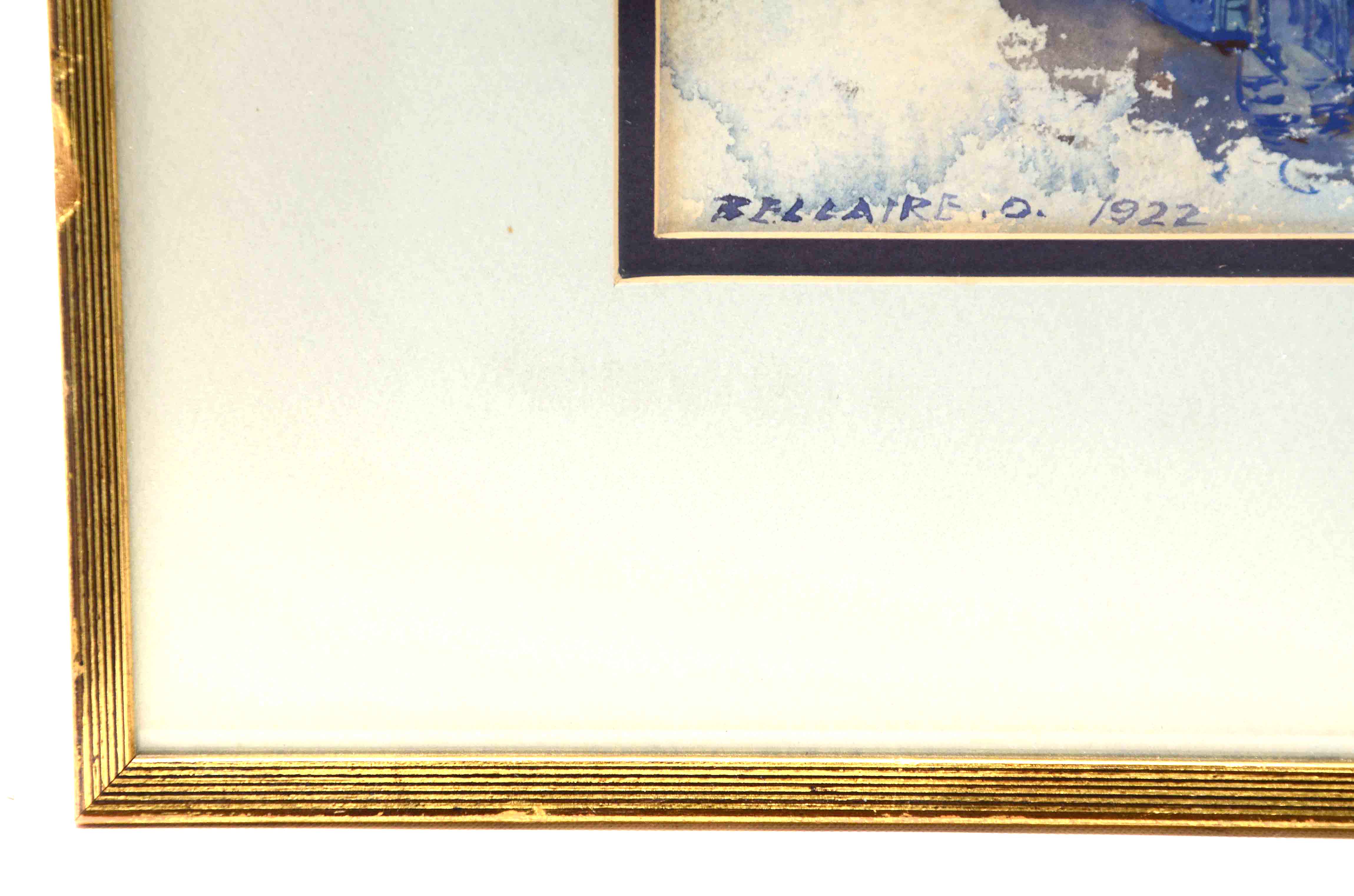 Herman Wessel Original 1922 Gouache on Paper "Bellaire"