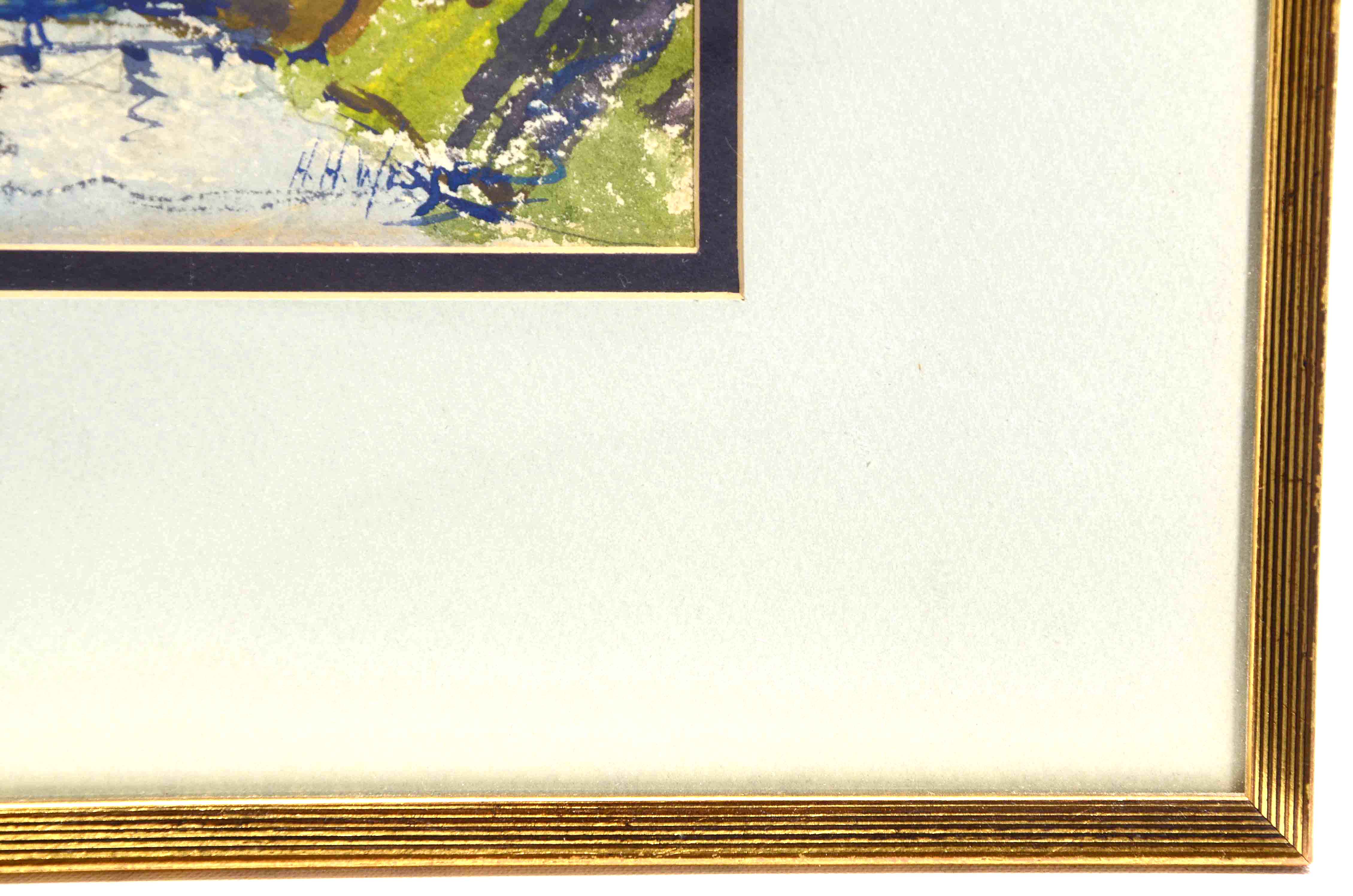 Herman Wessel Original 1922 Gouache on Paper "Bellaire"