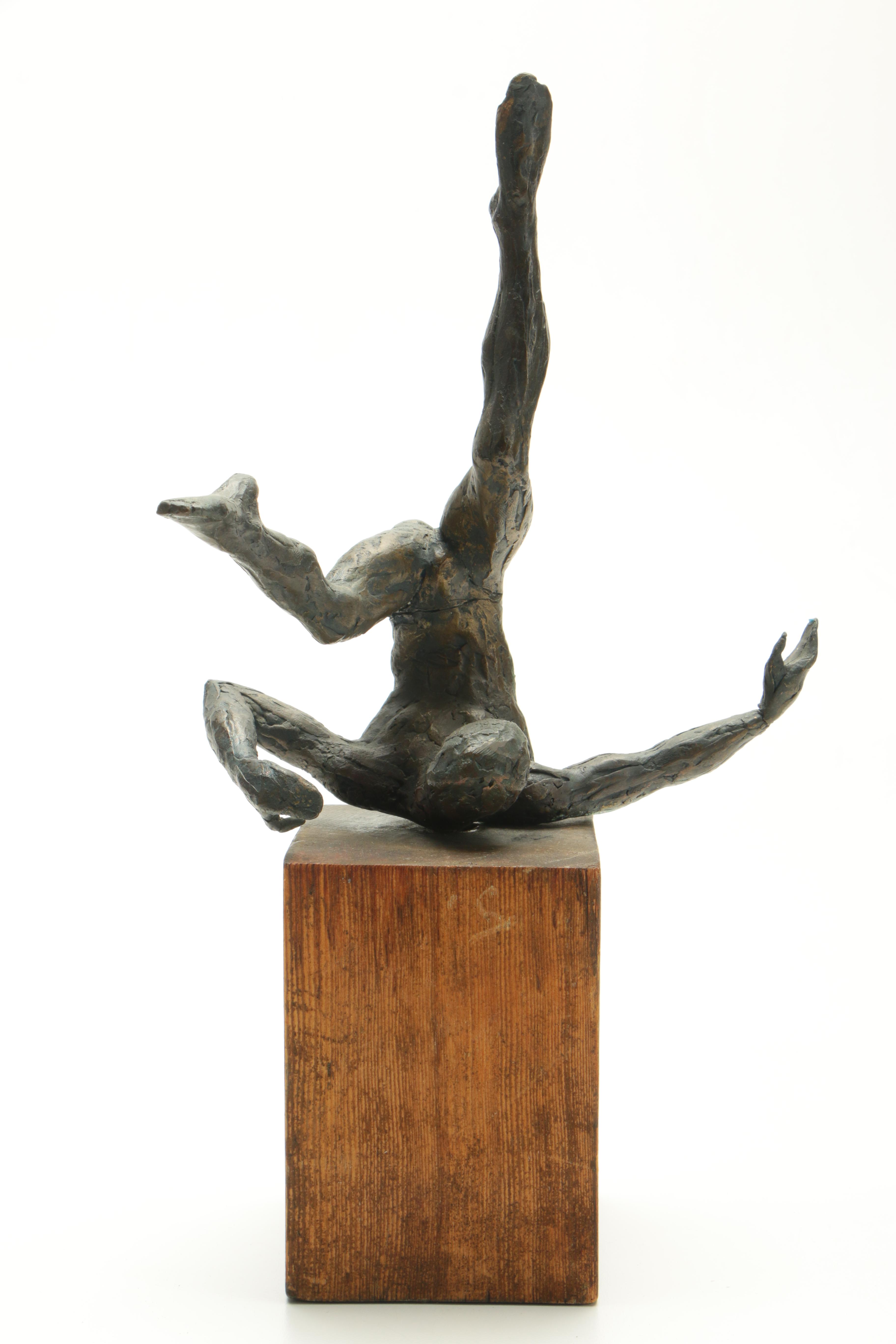 Brass Sculpture of a Falling Man