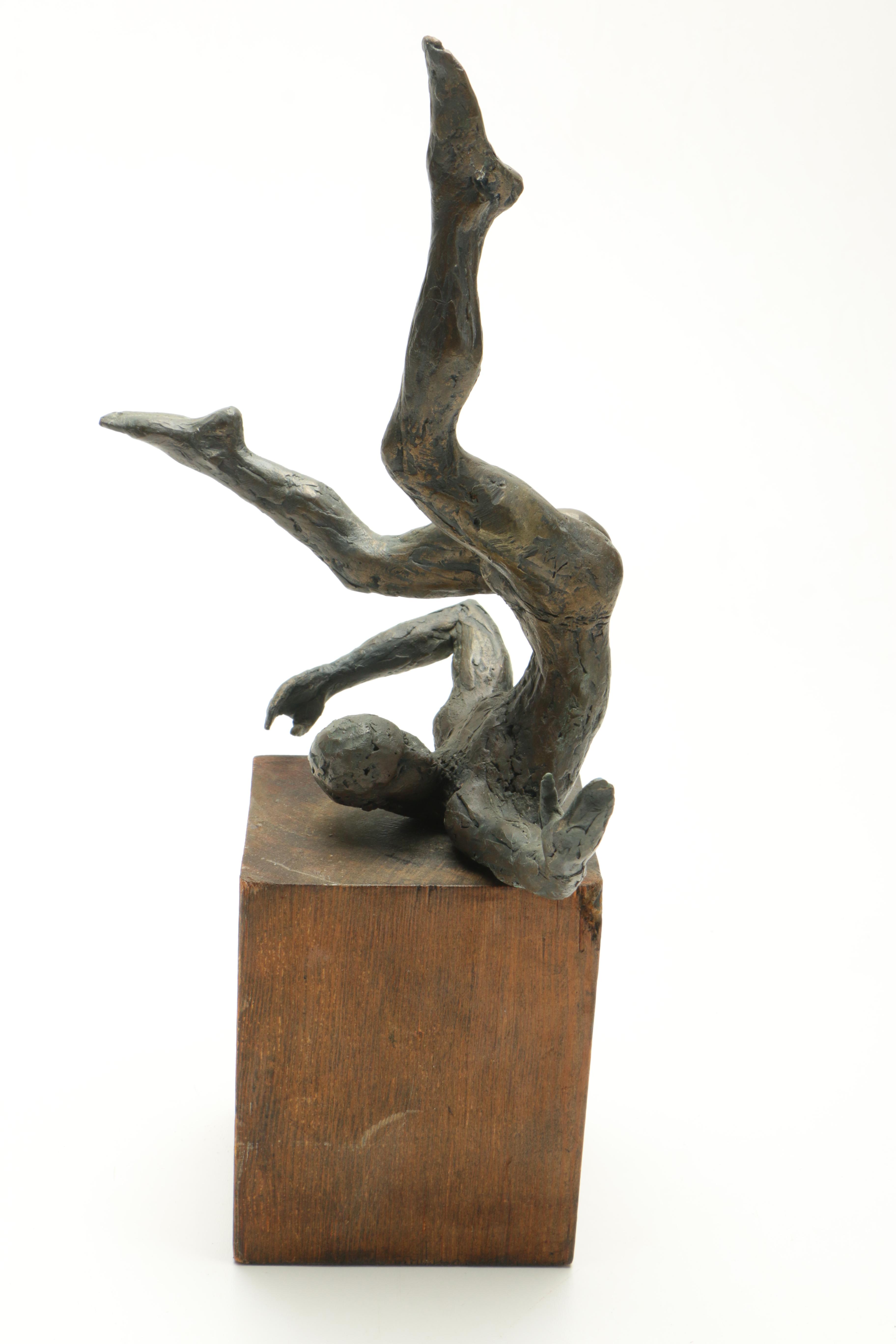 Brass Sculpture of a Falling Man