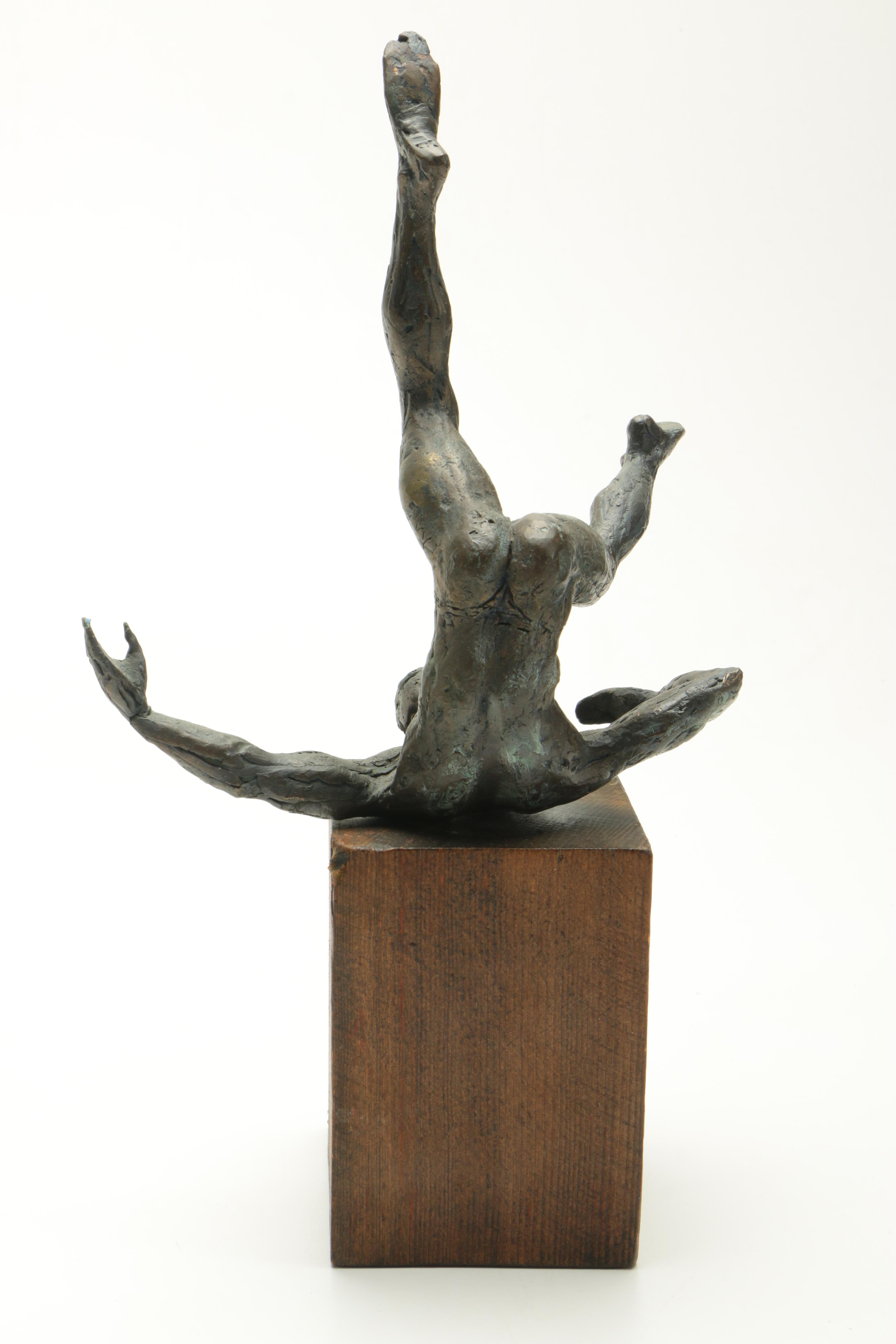 Brass Sculpture of a Falling Man