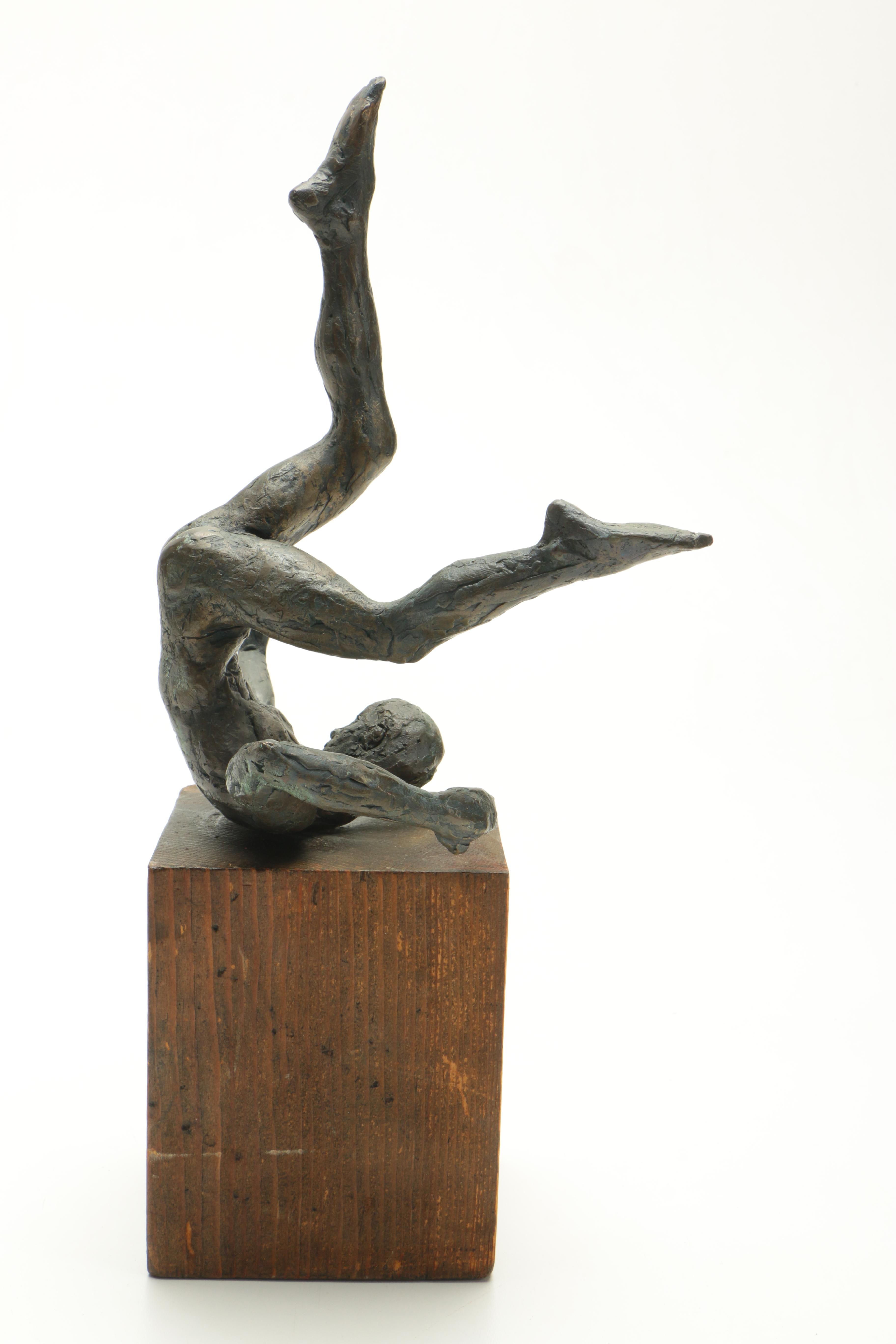 Brass Sculpture of a Falling Man