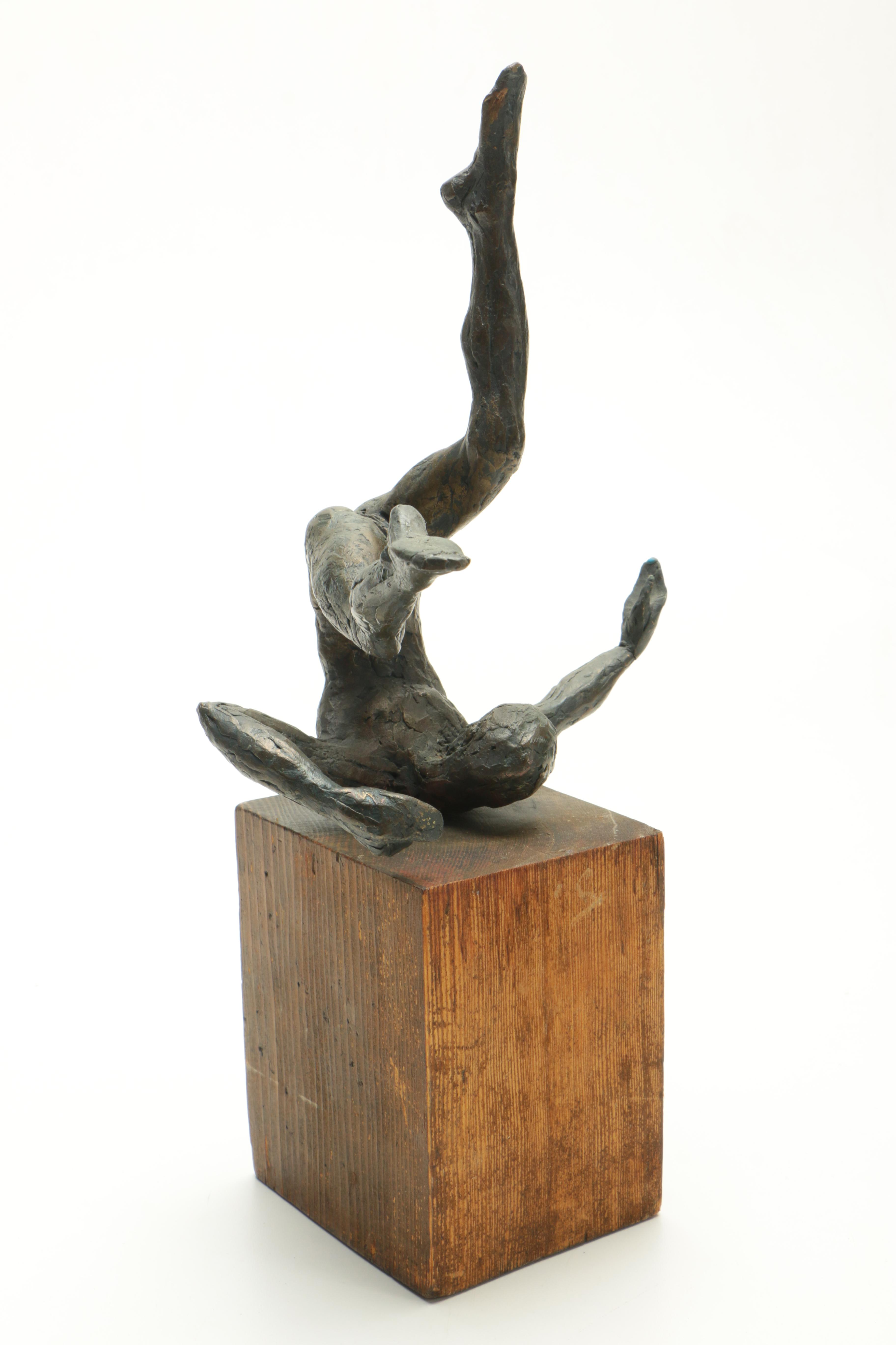 Brass Sculpture of a Falling Man
