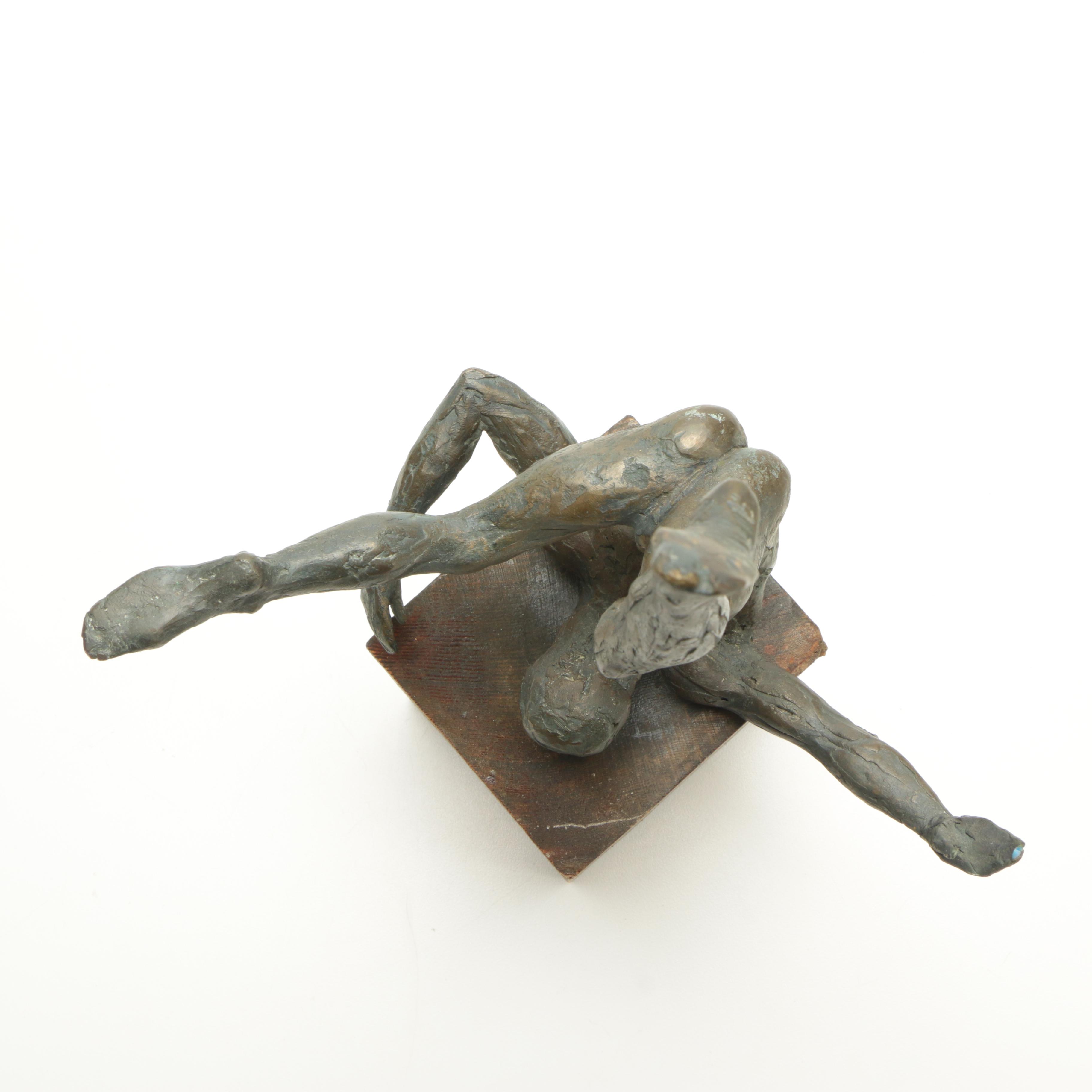Brass Sculpture of a Falling Man