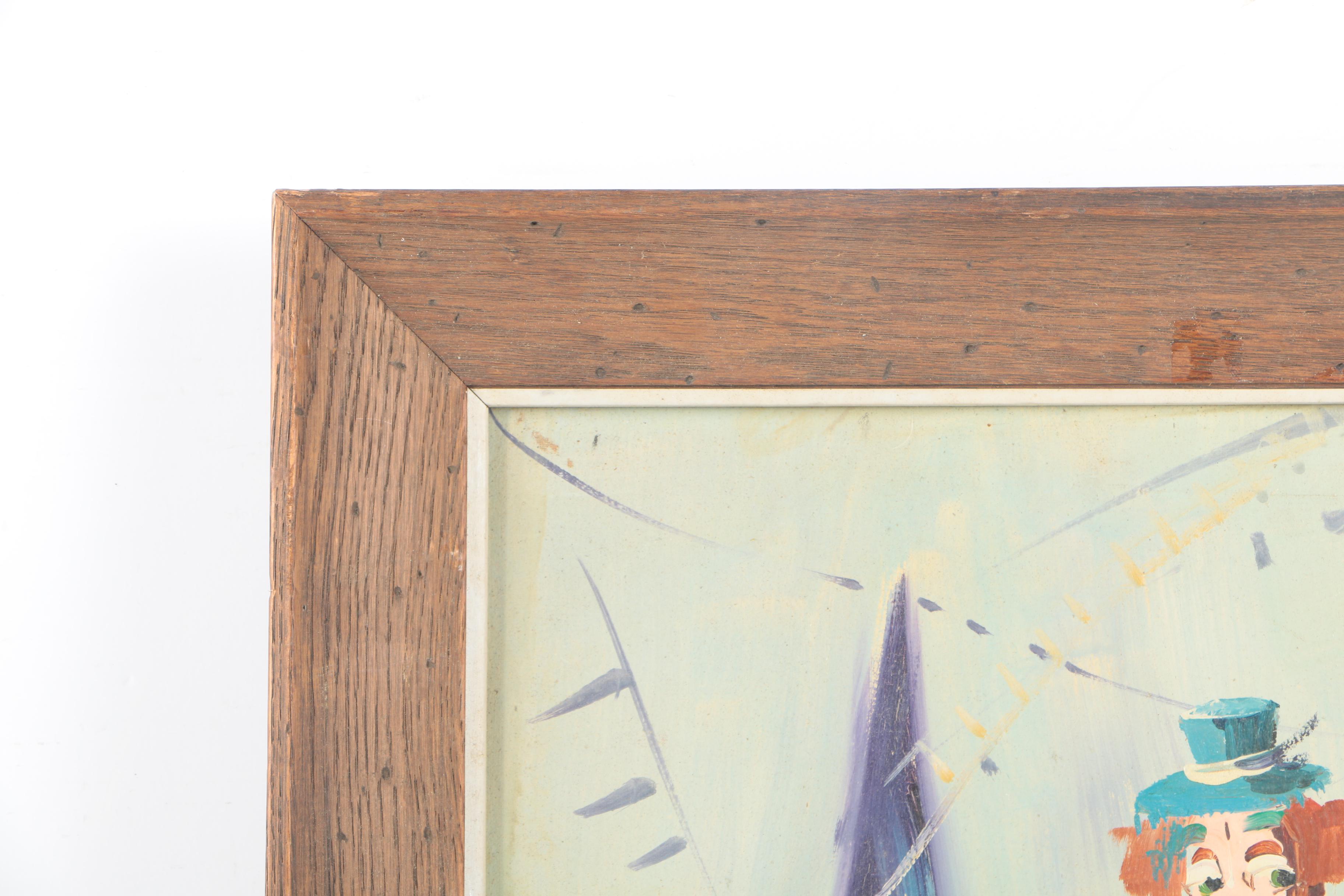 Oil Painting on Canvas of Circus Clown