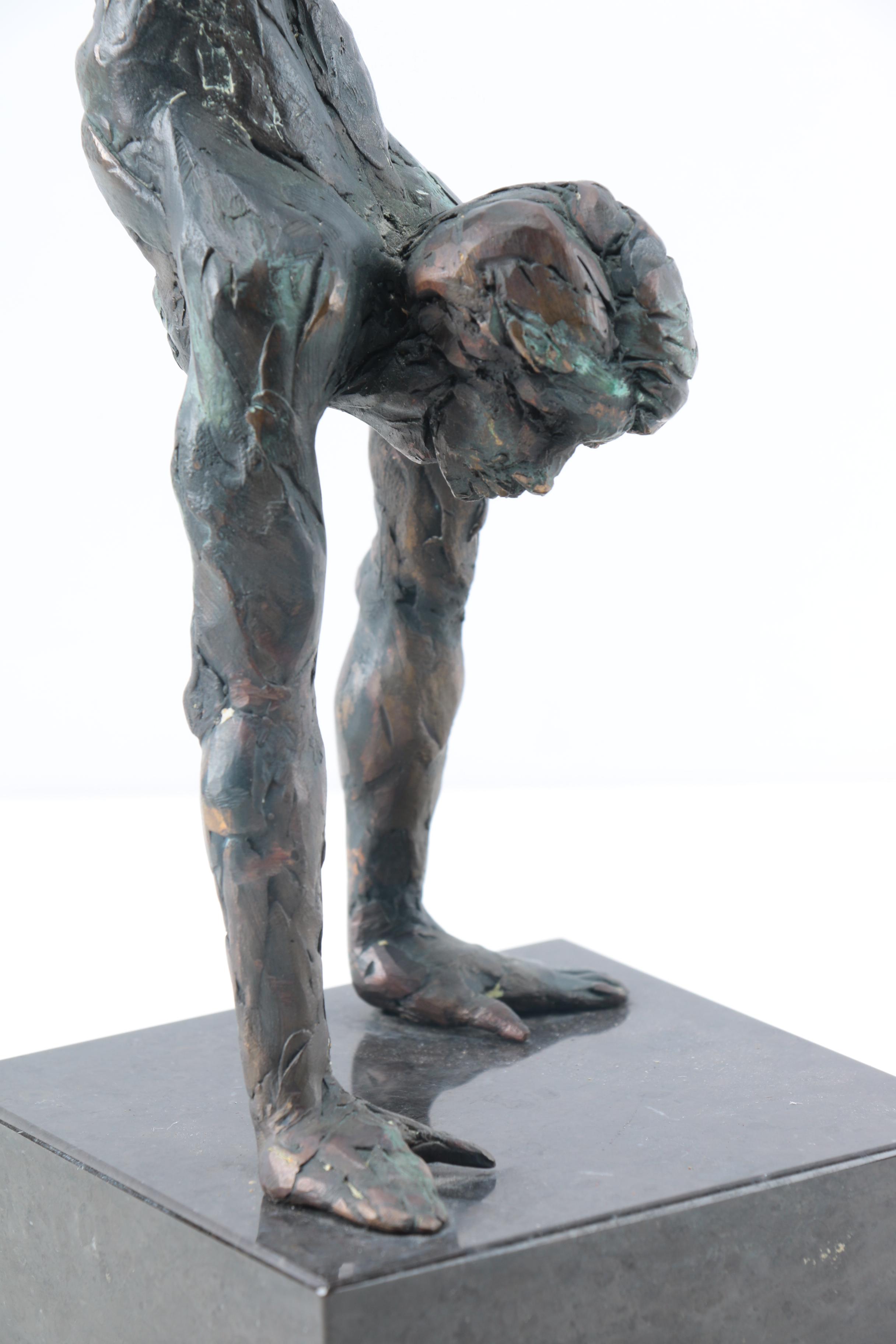 Maher Bronze Sculpture on Marble Base of Nude Figure