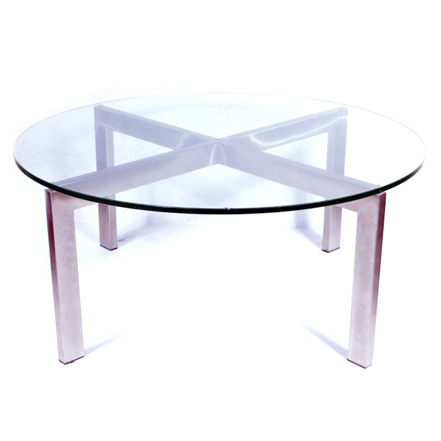 Contemporary Glass Top Coffee Table