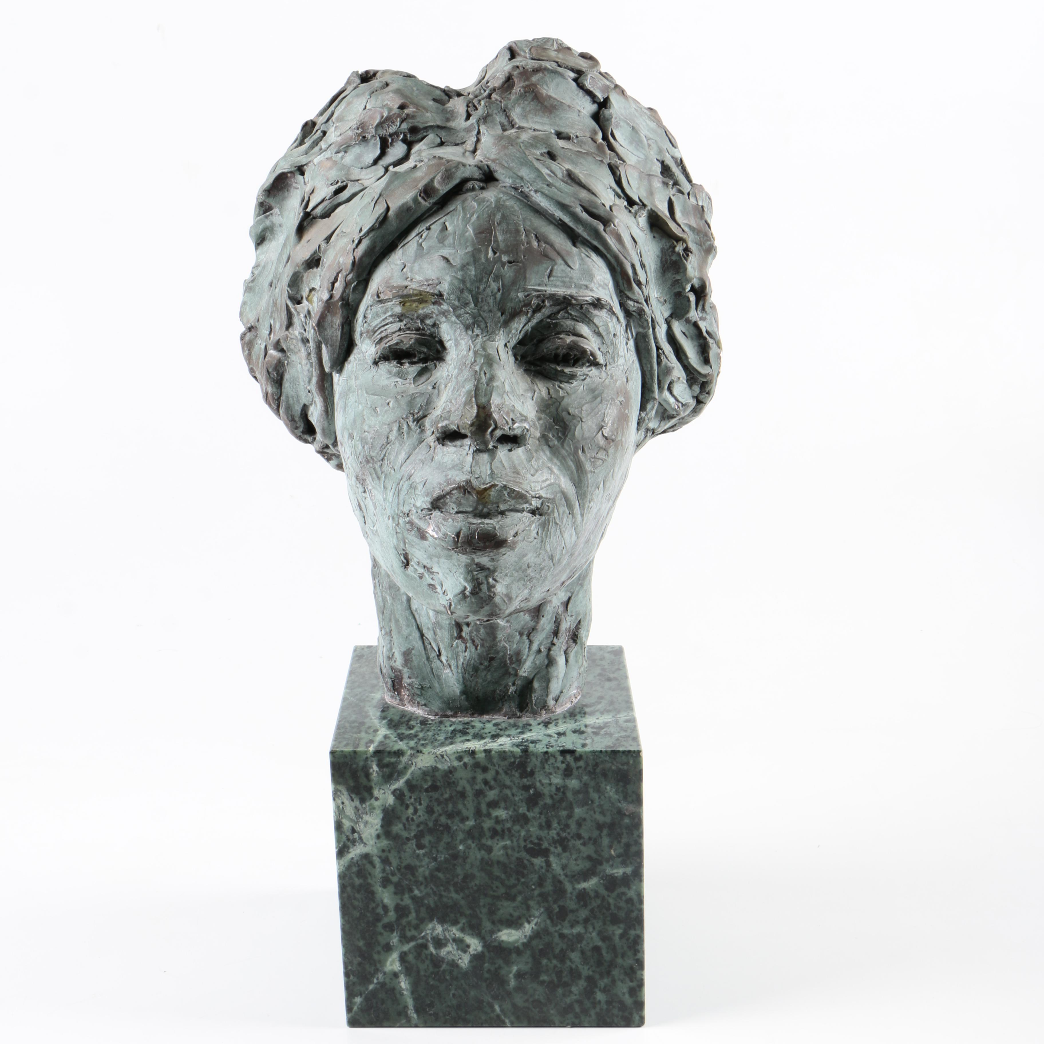 James Maher Plaster Bust on Marble Base