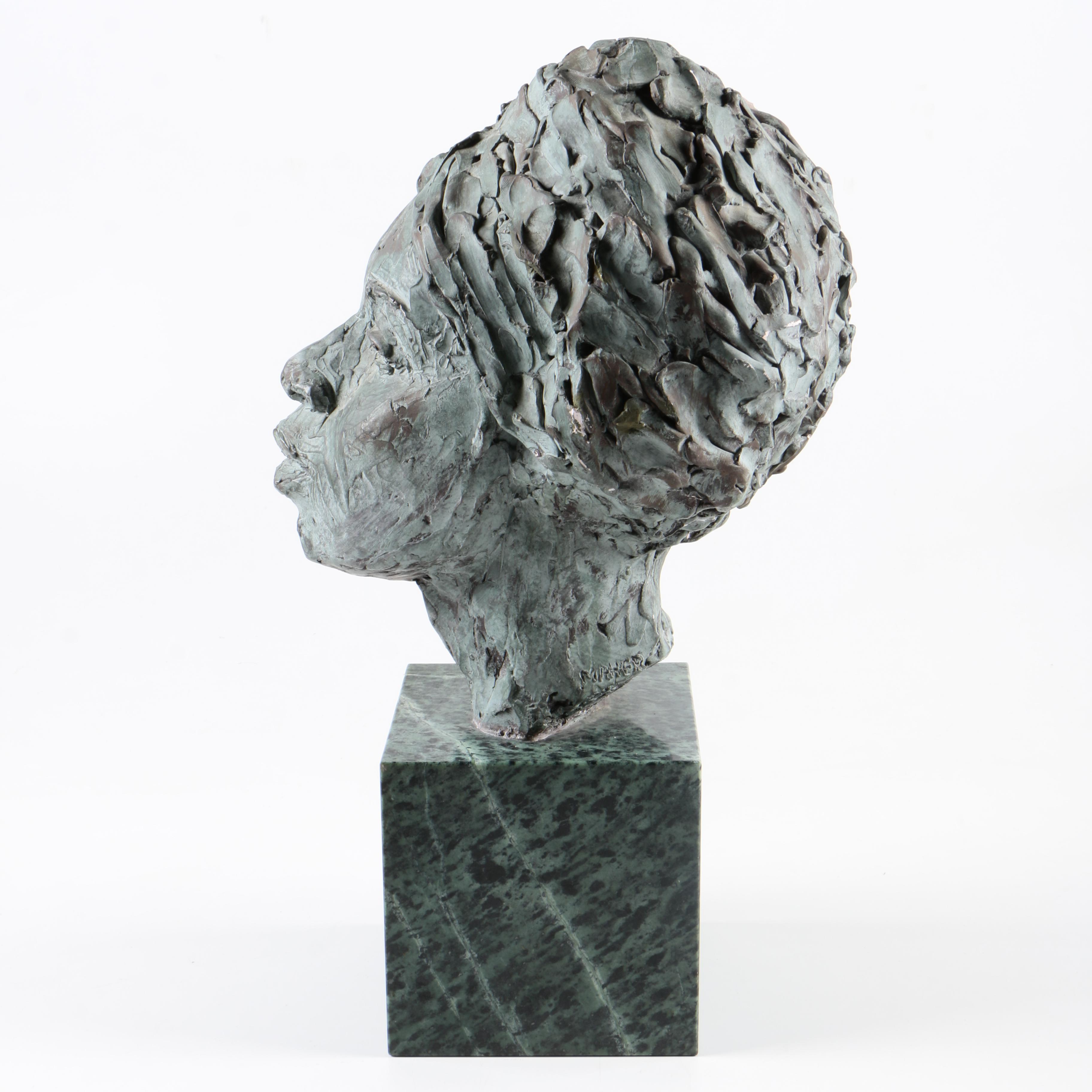 James Maher Plaster Bust on Marble Base