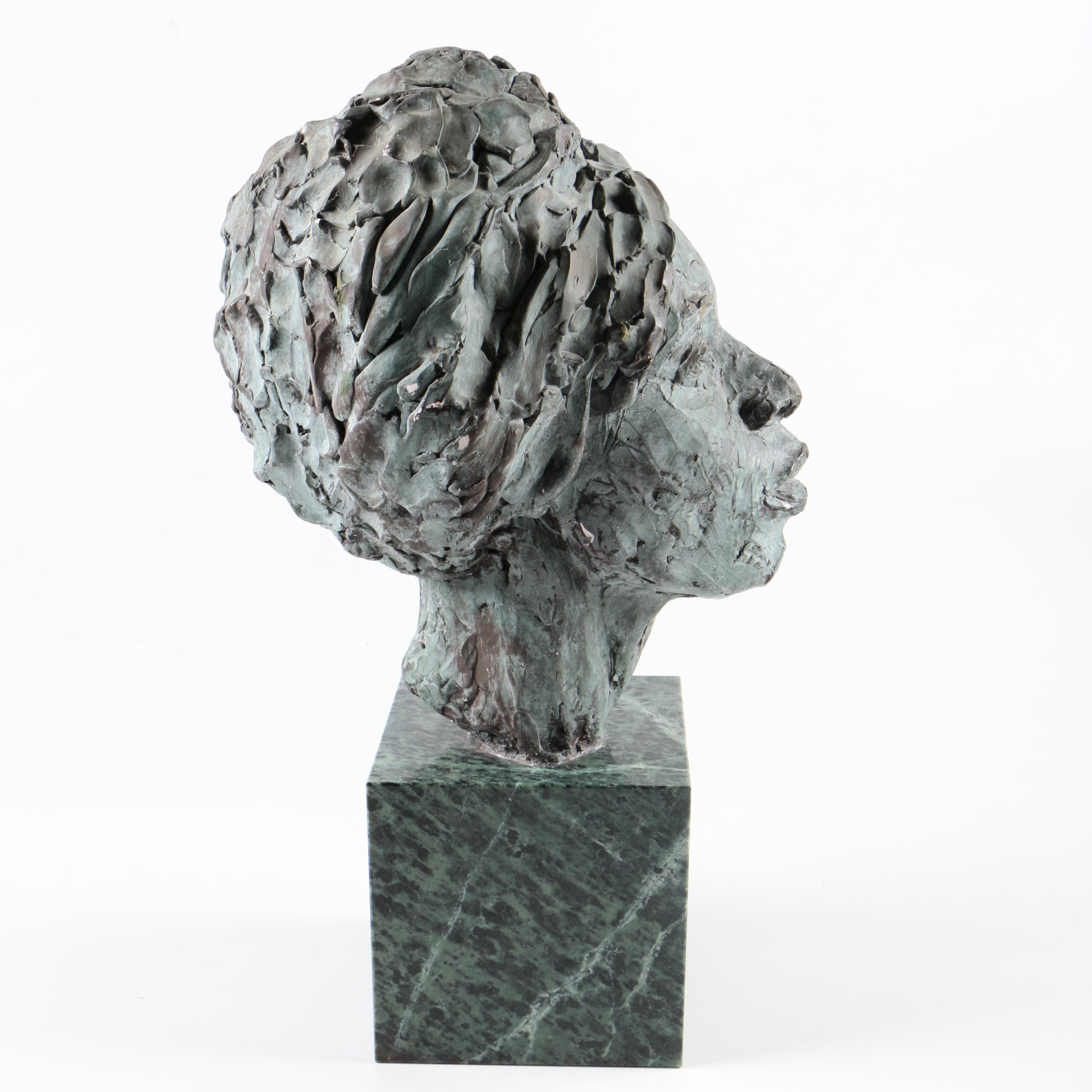 James Maher Plaster Bust on Marble Base