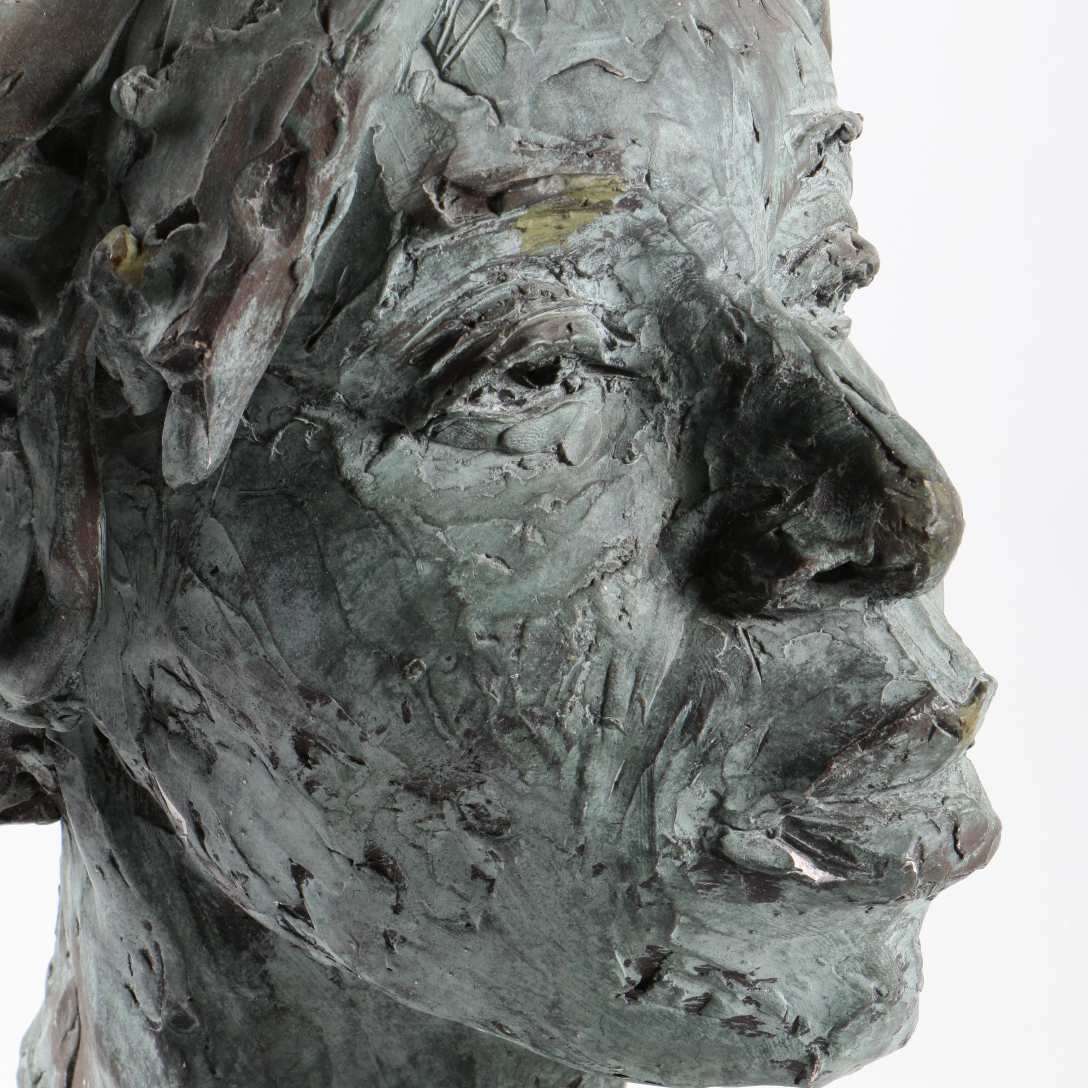 James Maher Plaster Bust on Marble Base