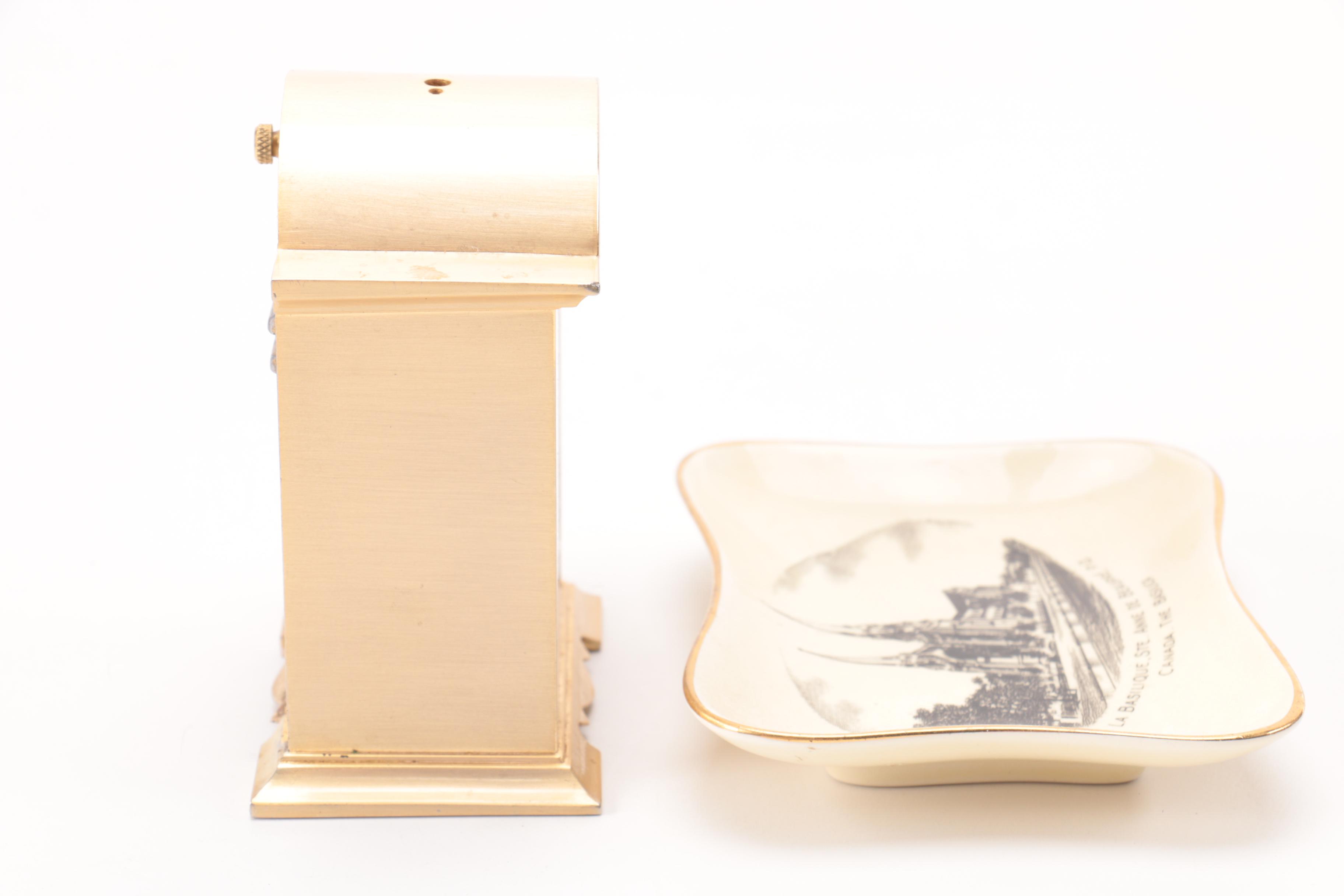 Linden Clock Winton Plate and Vintage Bible