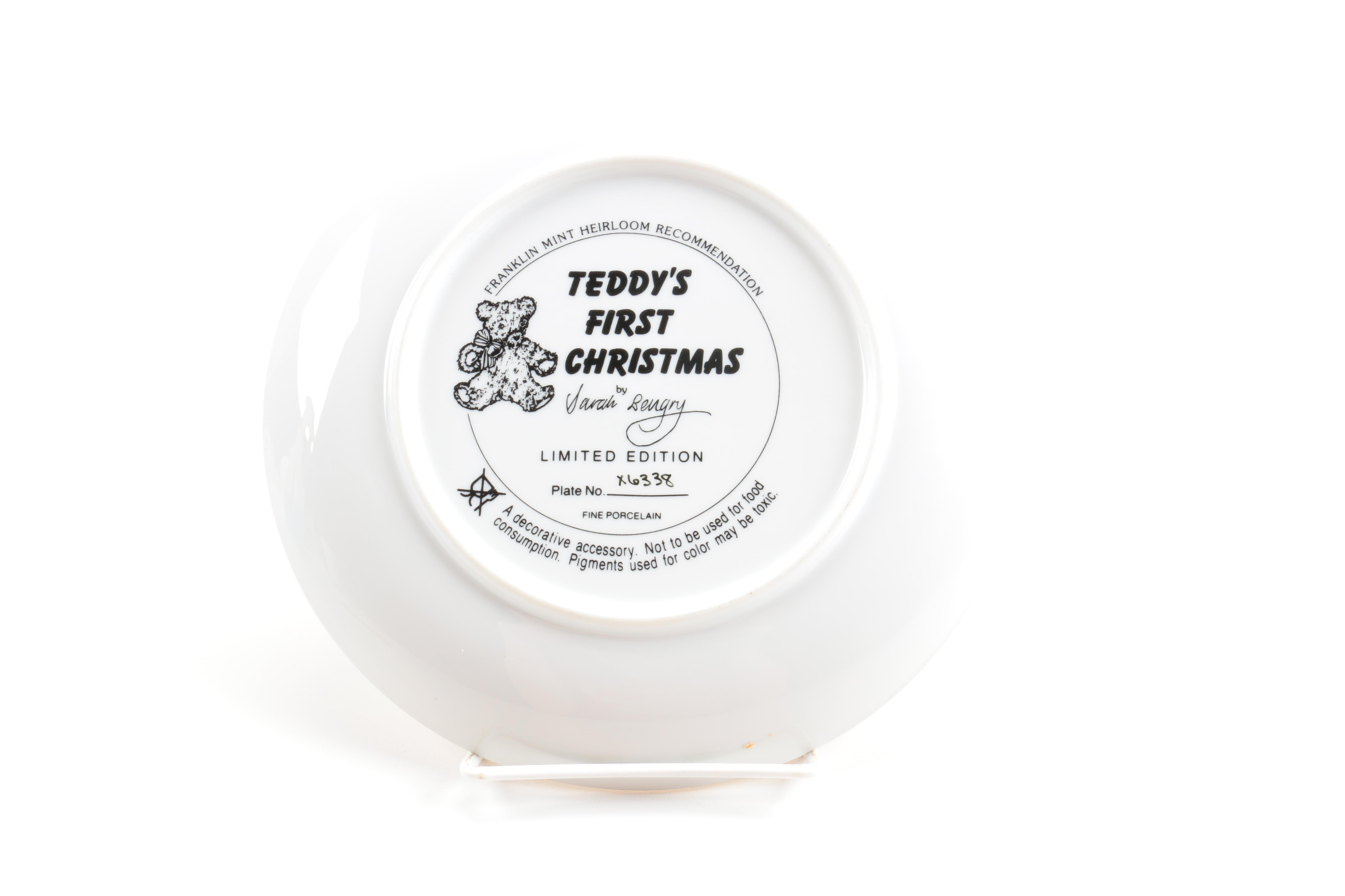 Franklin Mint "Teddy's First Christmas" Collector's Plate